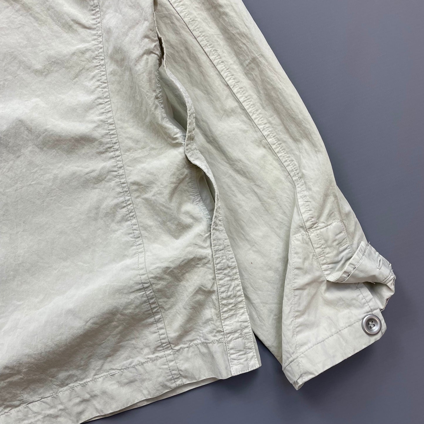 C.P. Company Cream SS05 Lightweight Zip & Button Overshirt Jacket