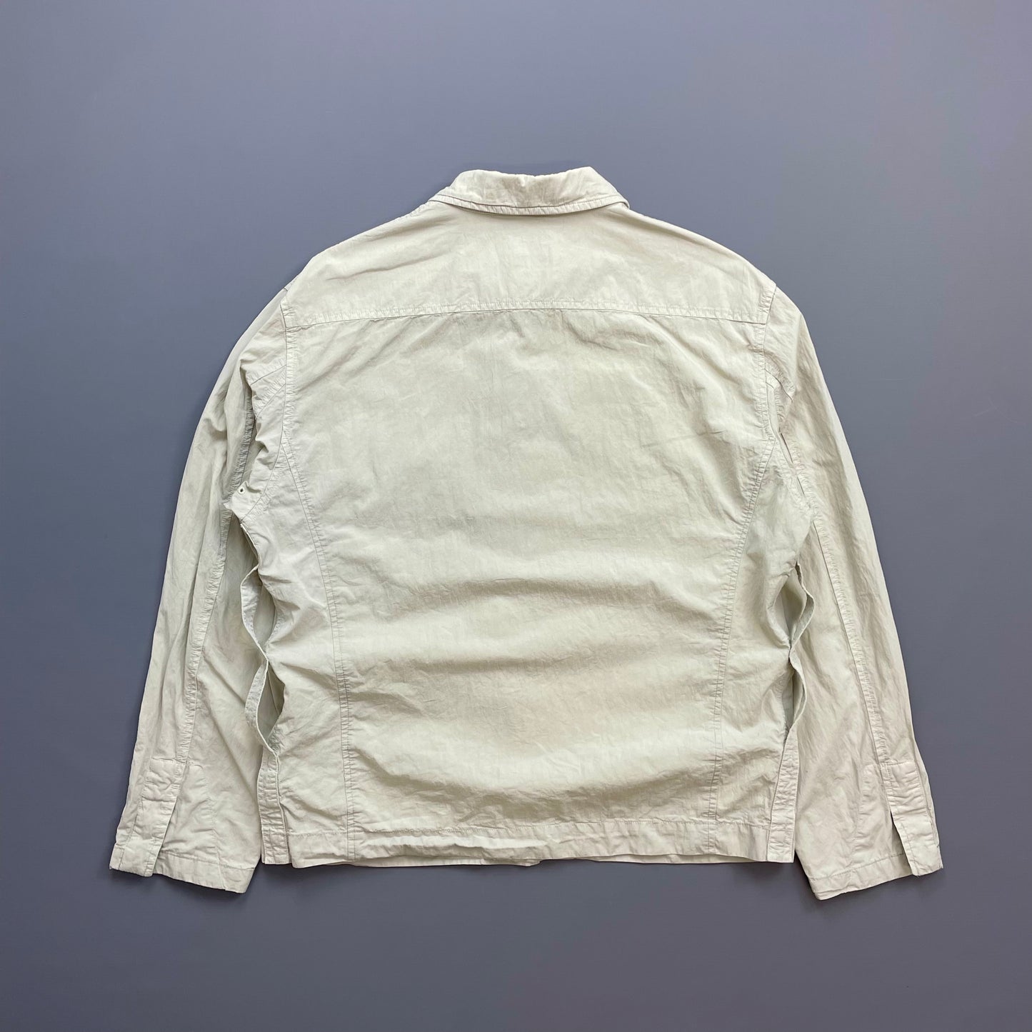C.P. Company Cream SS05 Lightweight Zip & Button Overshirt Jacket