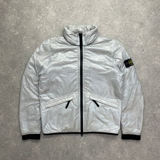 Stone Island Silver Pertex Quantum Y Primaloft Padded Hooded Jacket AW18