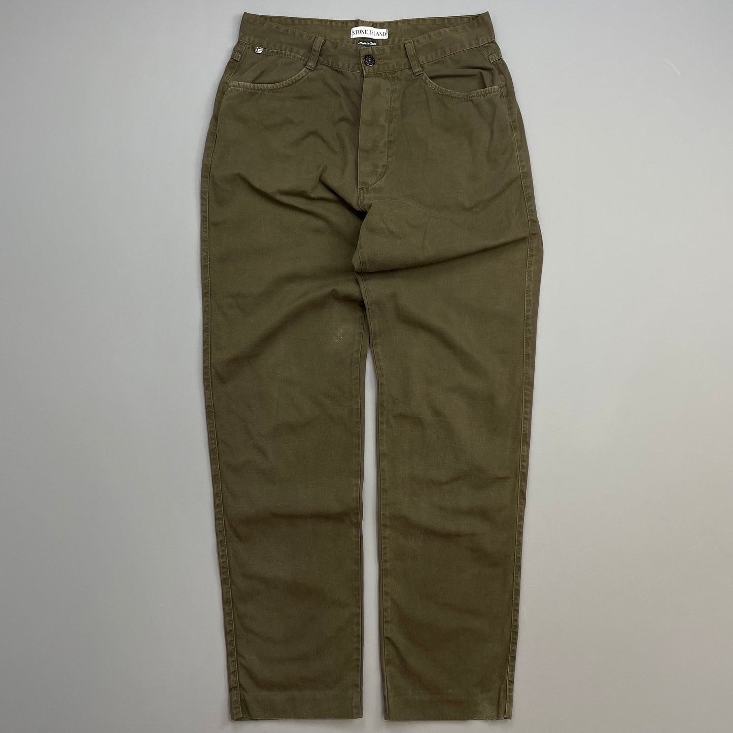 Stone Island Brown SS00 Cotton Canvas Slim Trousers