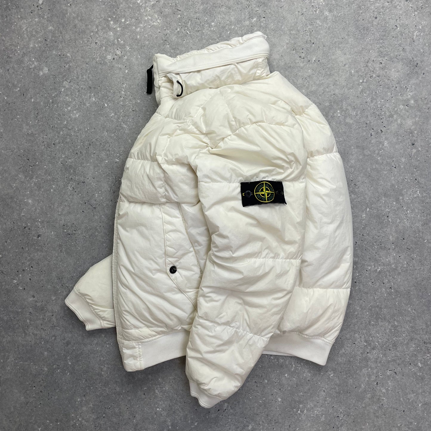 Stone Island White Crinkle Reps Nylon Down Puffer Jacket