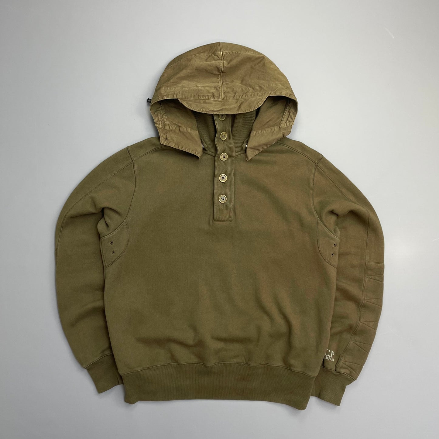 C.P. Company Khaki AW08 Detachable Hood Button & Zip Collar Technical Jumper