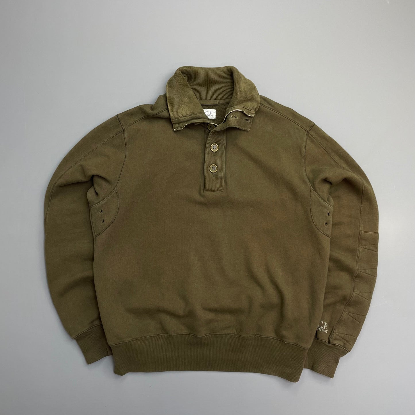 C.P. Company Khaki AW08 Detachable Hood Button & Zip Collar Technical Jumper