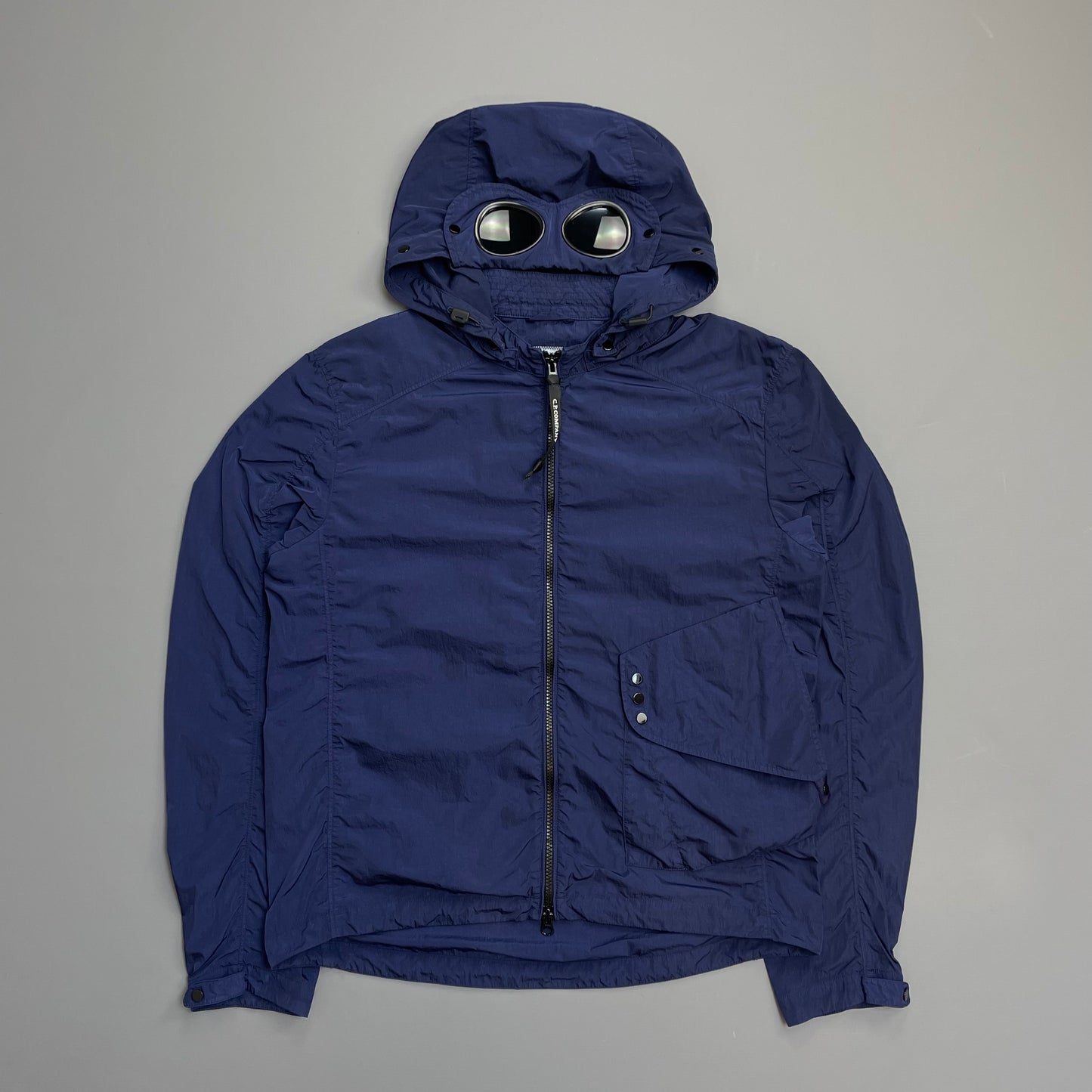 C.P. Company Blue Chrome Detachable Hood Goggle Jacket
