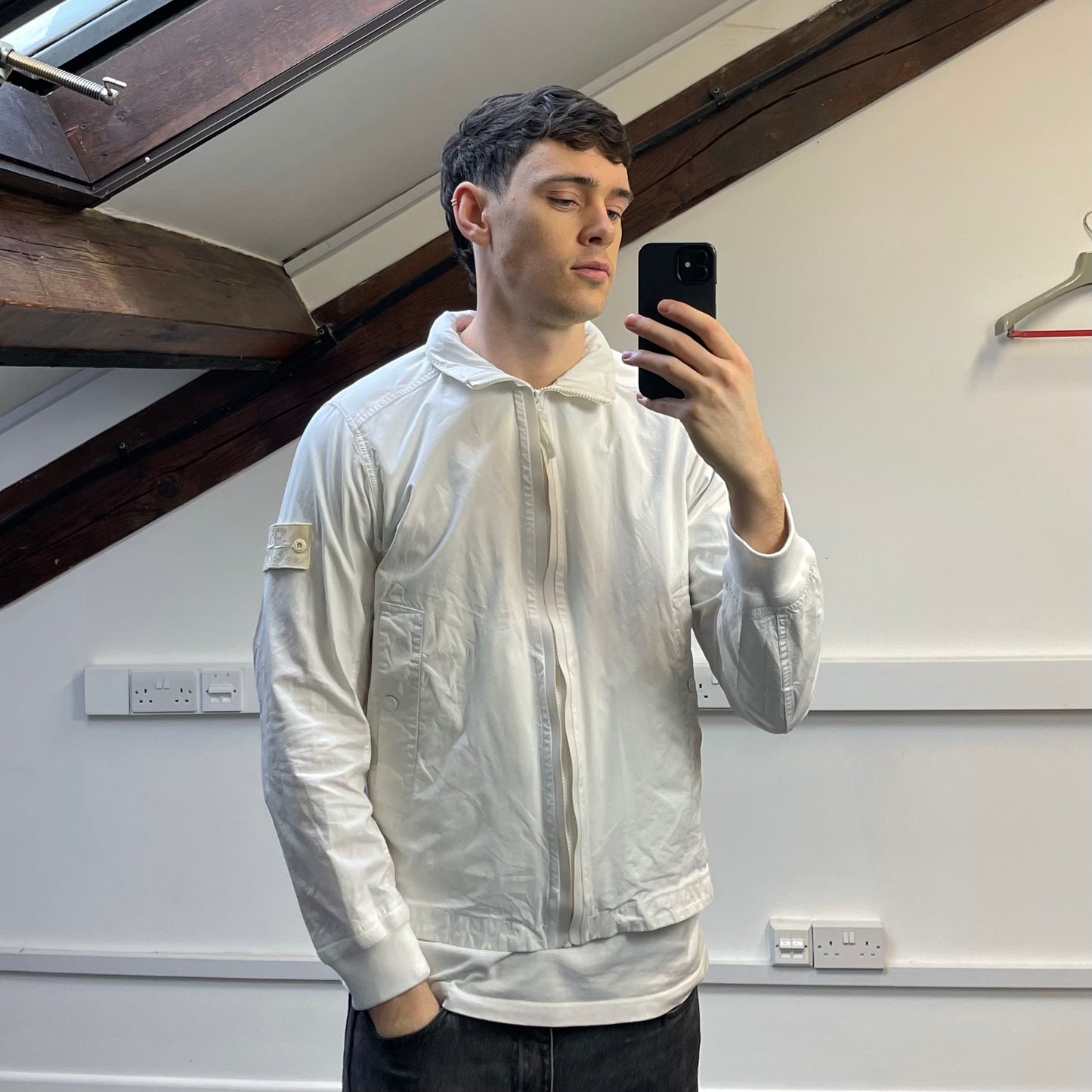 Stone Island White SS13 Weather Proof Cotton Ghost Piece Concealed Hood Jacket