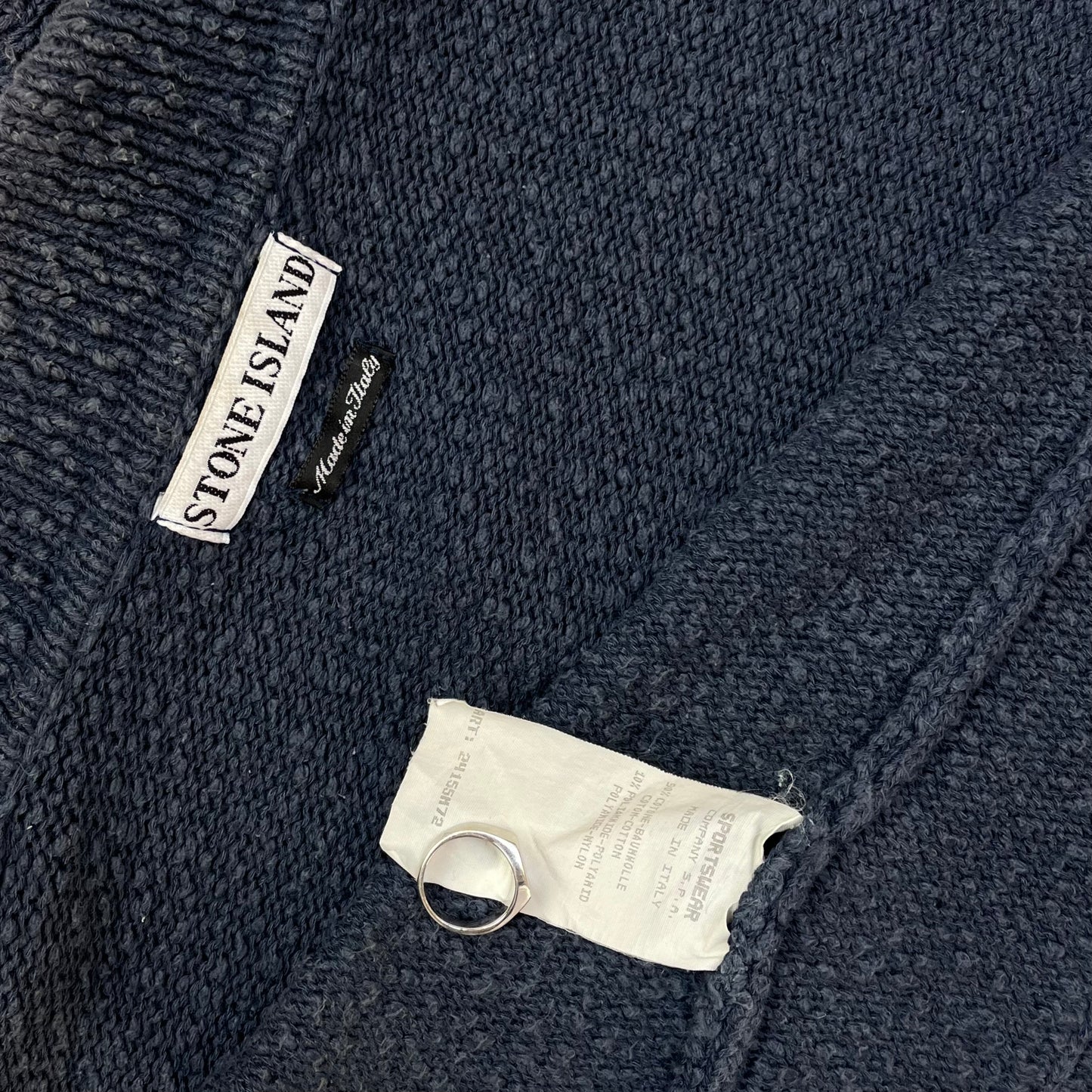 Stone Island Grey Chenille Knit Cardigan SS96