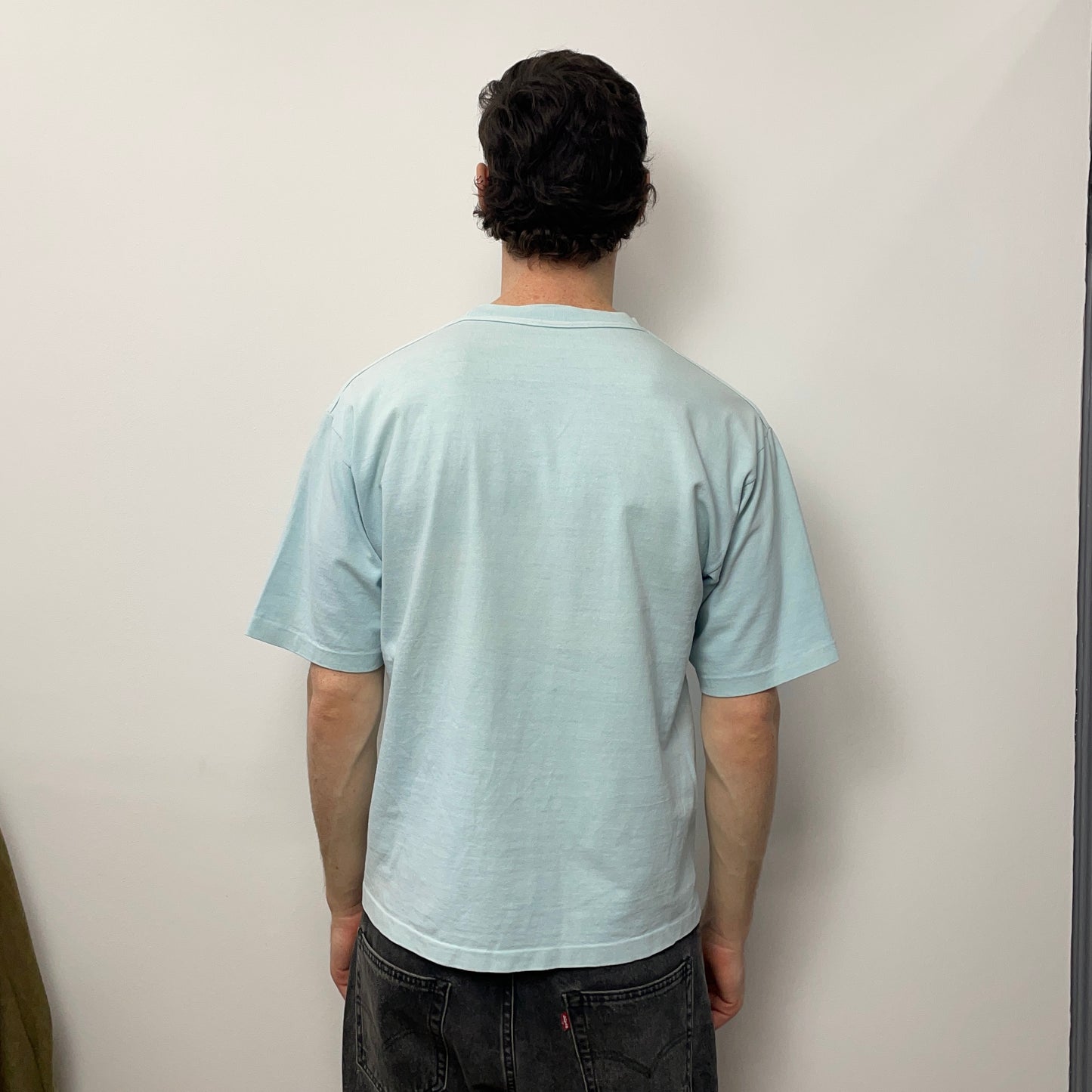 Stone Island Marina Light Blue 80s Spellout Pocket Tee