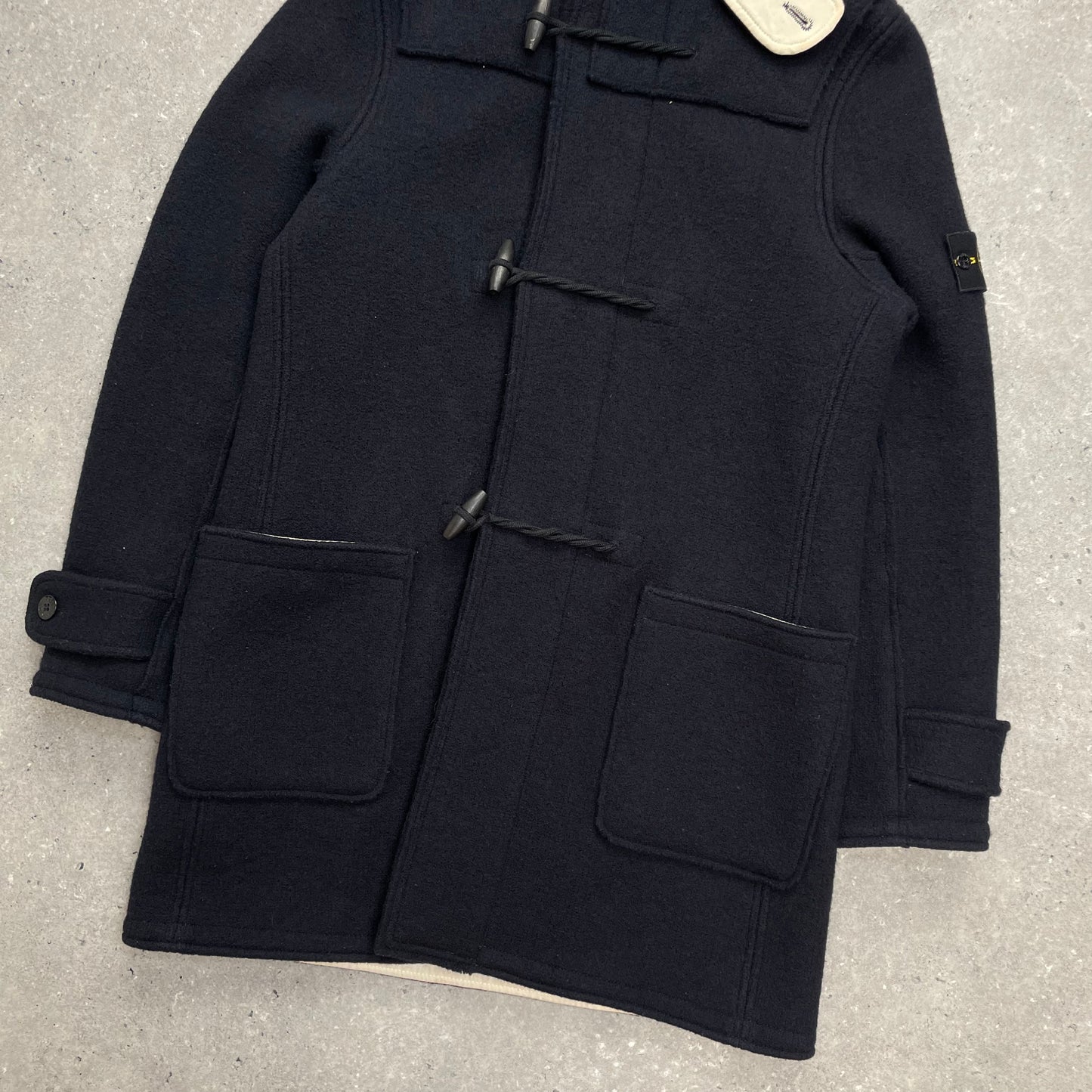 Stone Island Navy Hooded Wool Duffle Coat AW10