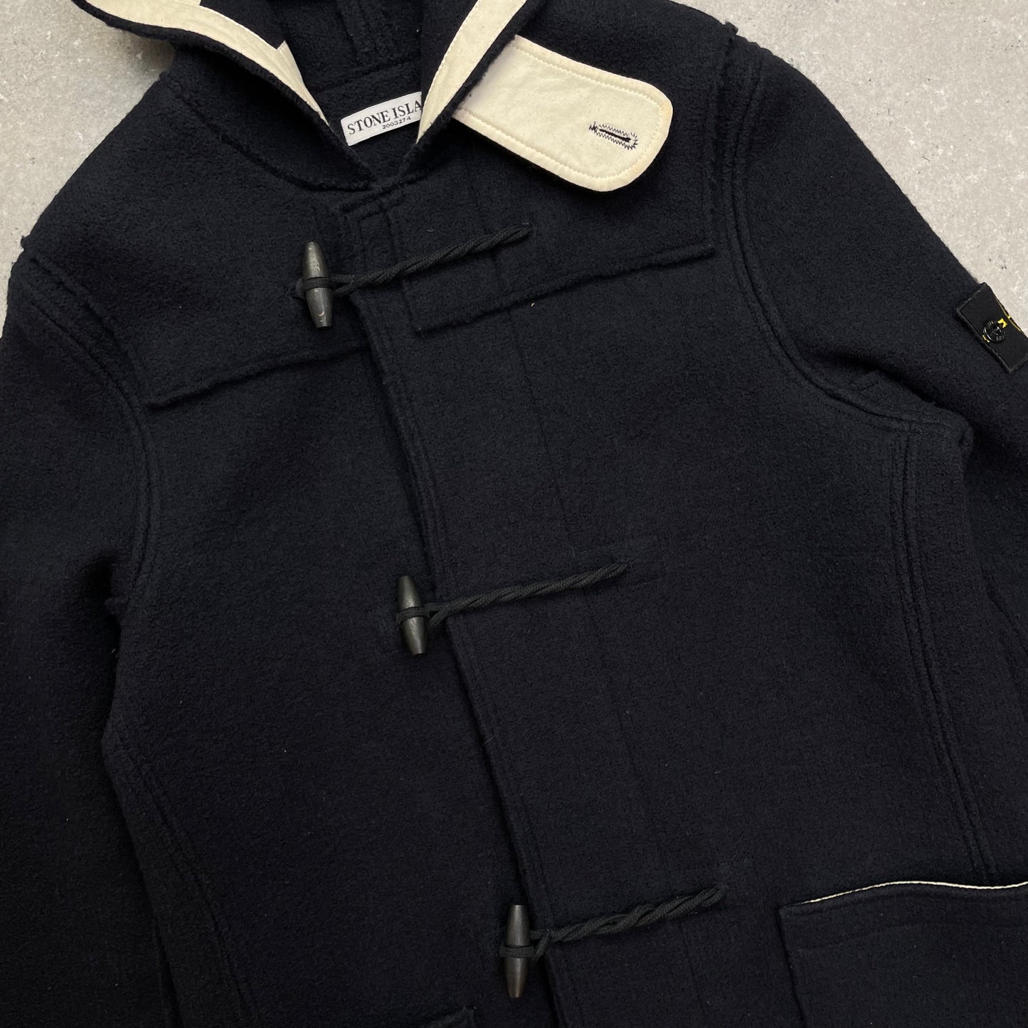 Stone Island Navy Hooded Wool Duffle Coat AW10