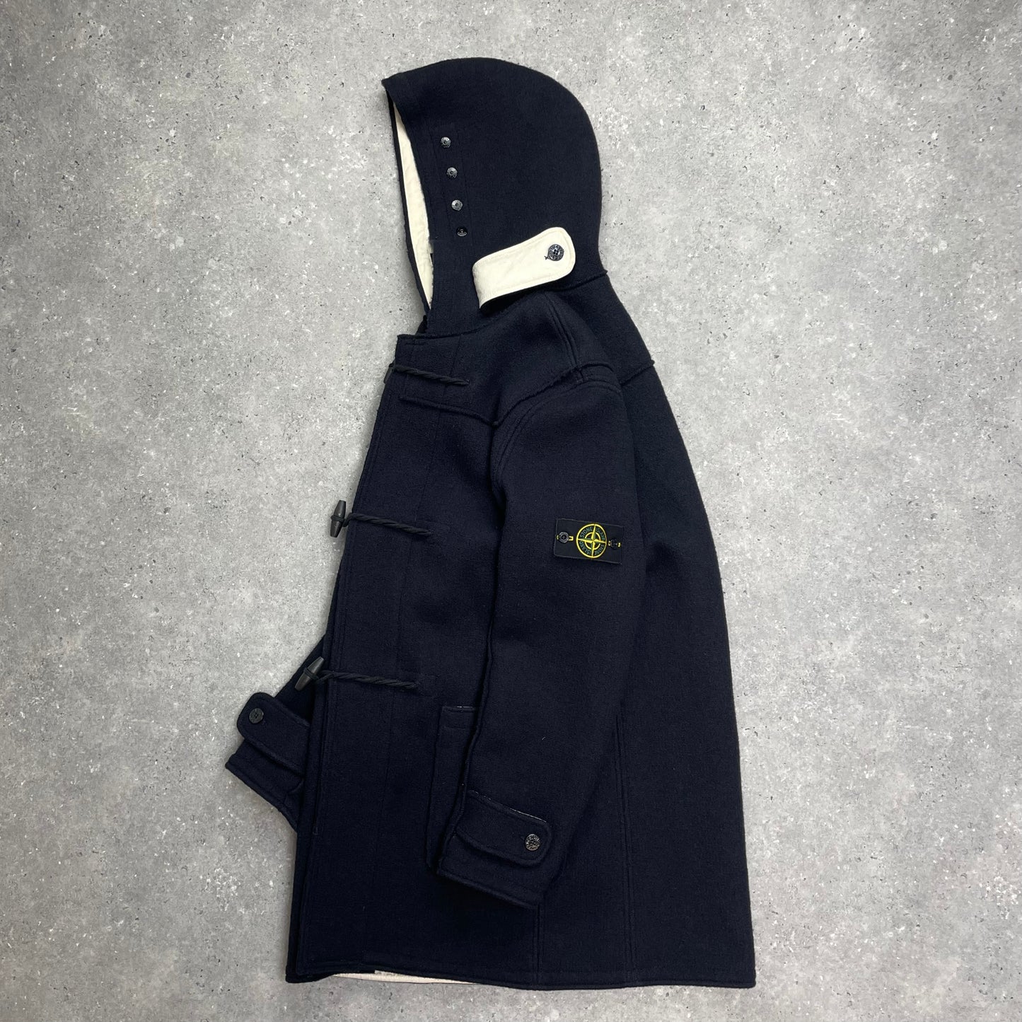 Stone Island Navy Hooded Wool Duffle Coat AW10