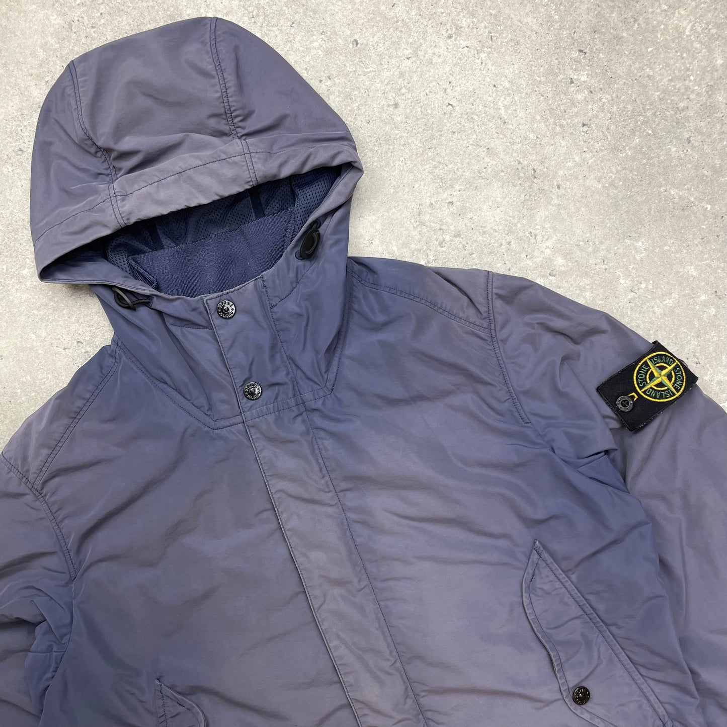 Stone Island Blue Micro Reps Hooded Jacket