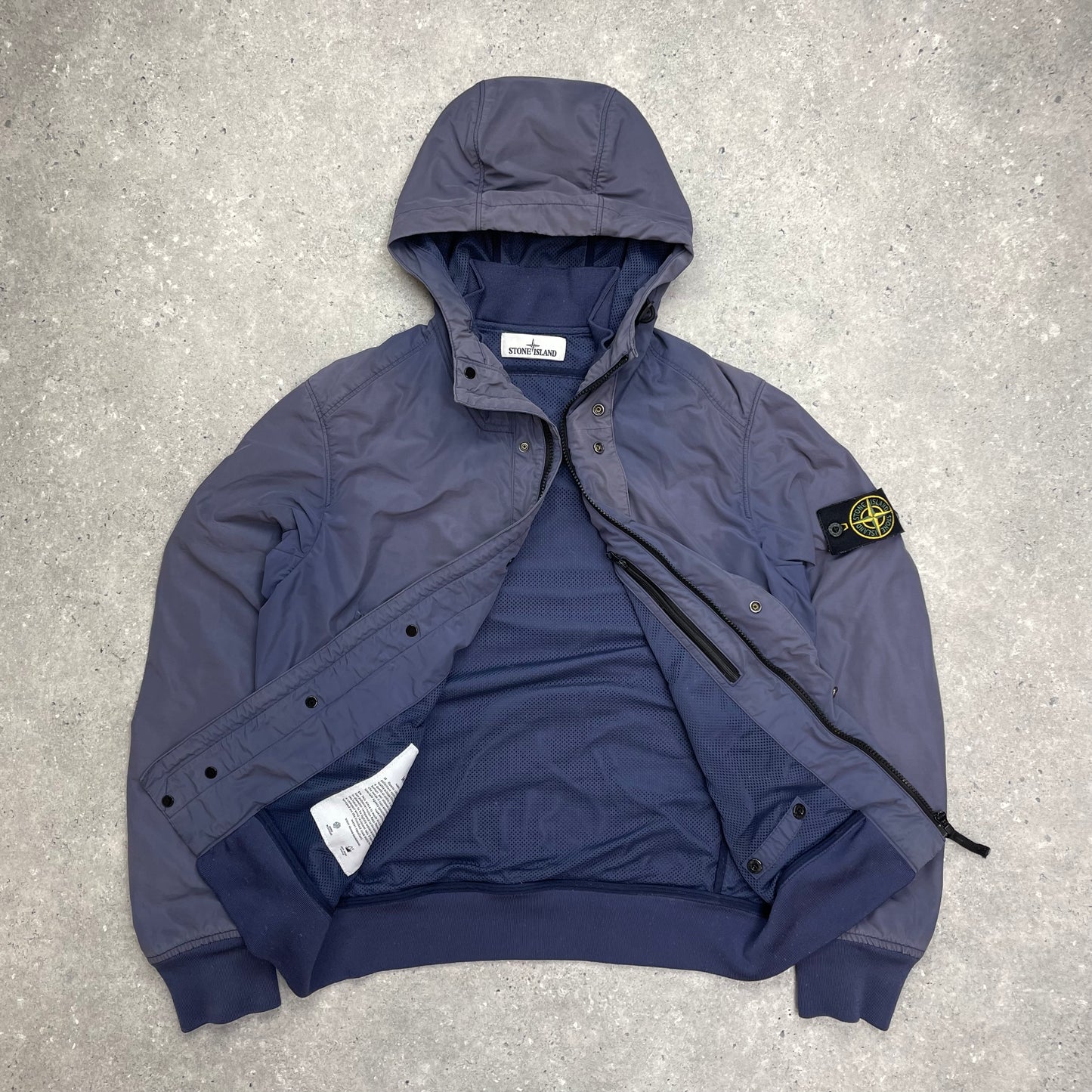 Stone Island Blue Micro Reps Hooded Jacket