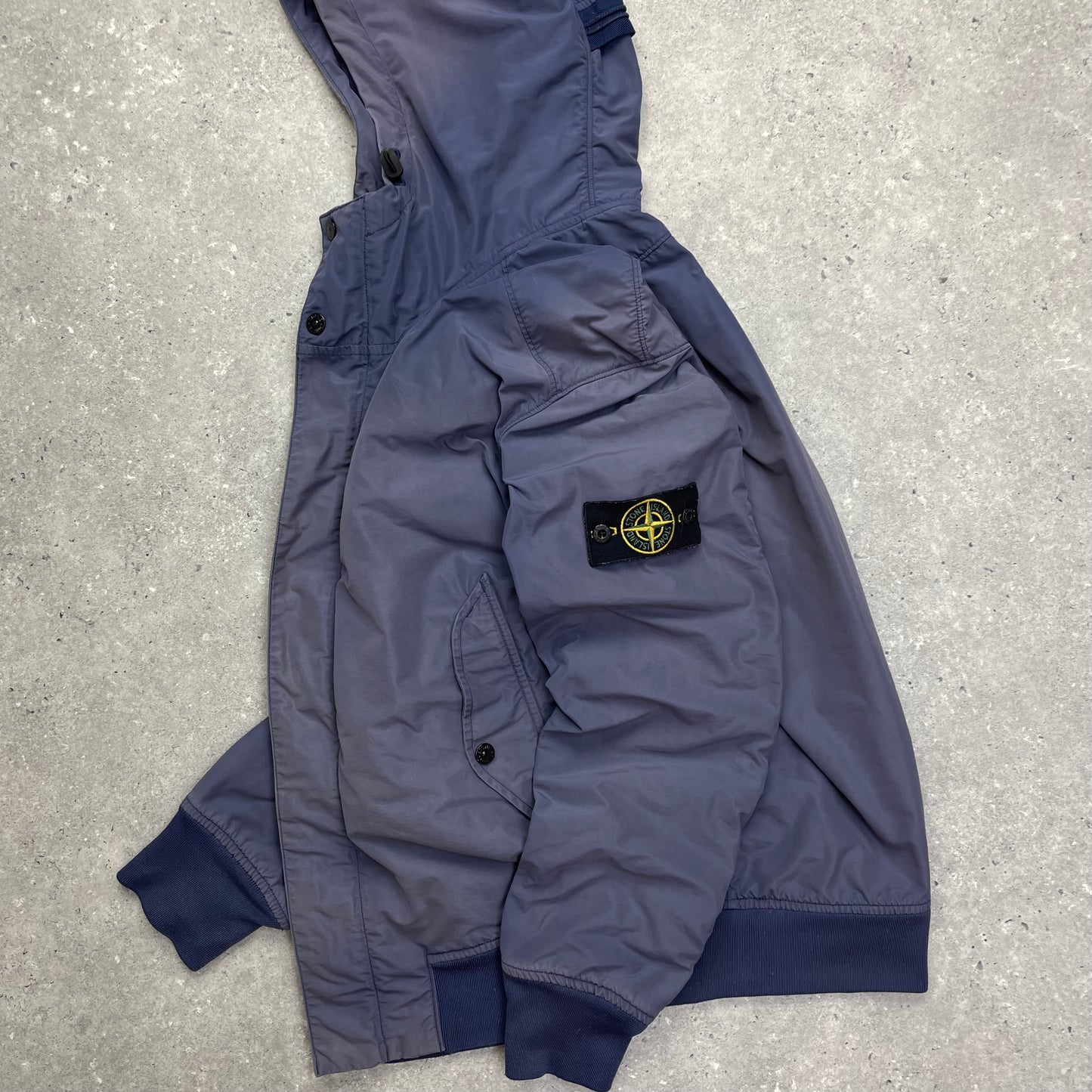 Stone Island Blue Micro Reps Hooded Jacket