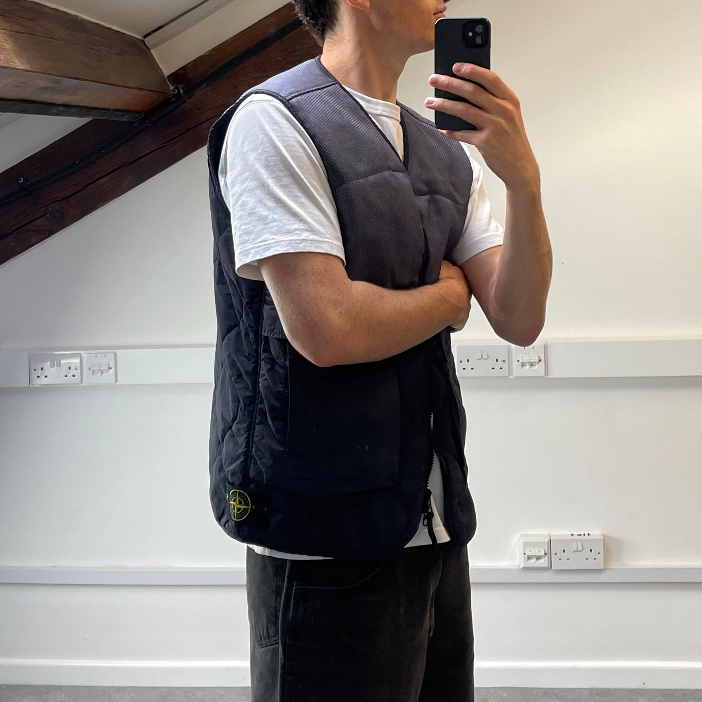 Stone Island Purple Nylon Mix Fabrics with Primaloft Gilet Vest