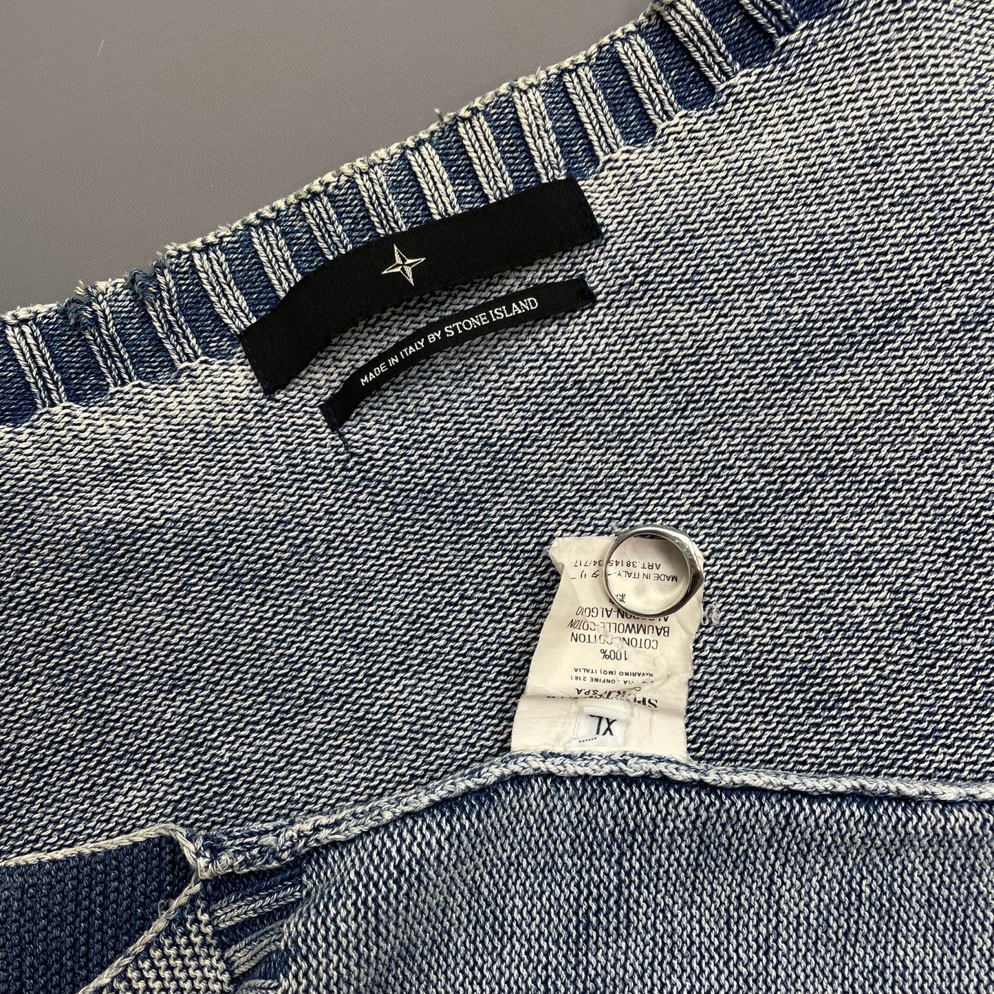Stone Island Denims Blue SS03 Knit Relaxed Fit Jumper