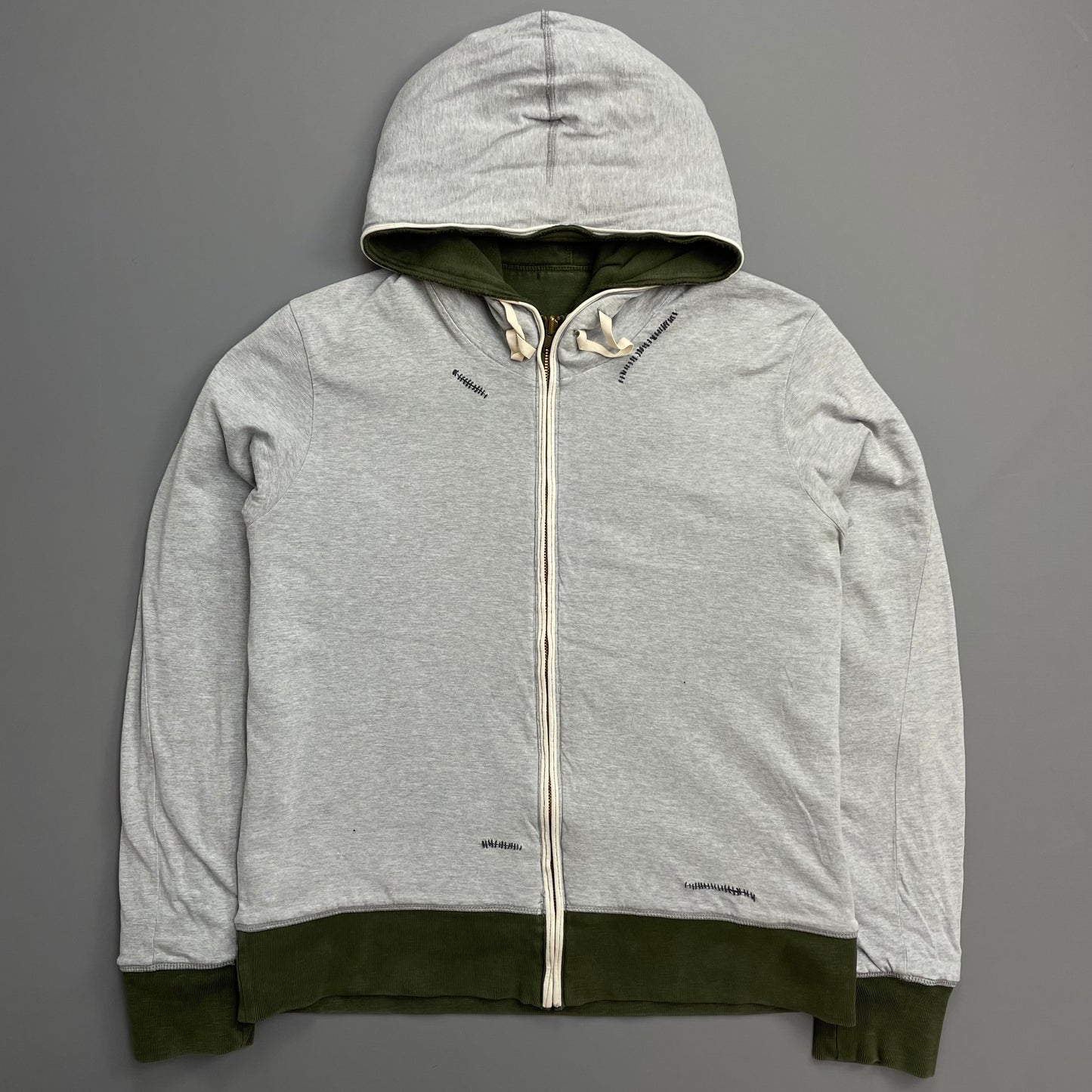 Stone Island Denims Khaki & Grey AW07 Reversible Zip-Through Hoodie