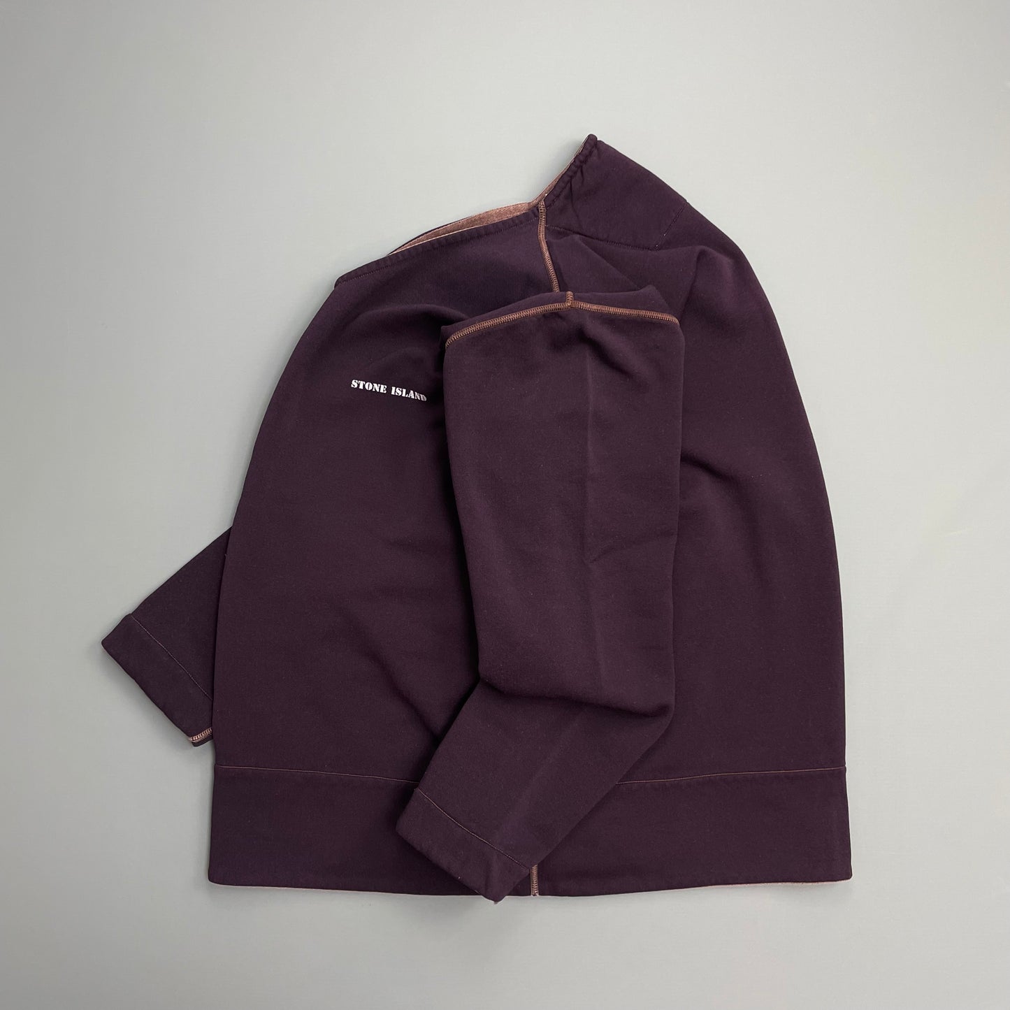 Stone Island Burgundy Purple 90s Contrast Stitch Technical Jumper