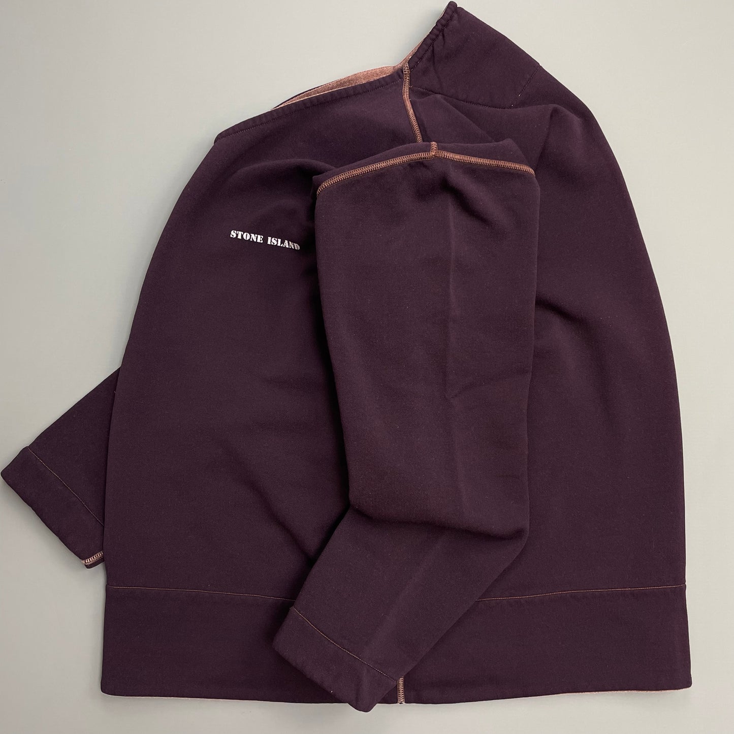 Stone Island Burgundy Purple 90s Contrast Stitch Technical Jumper