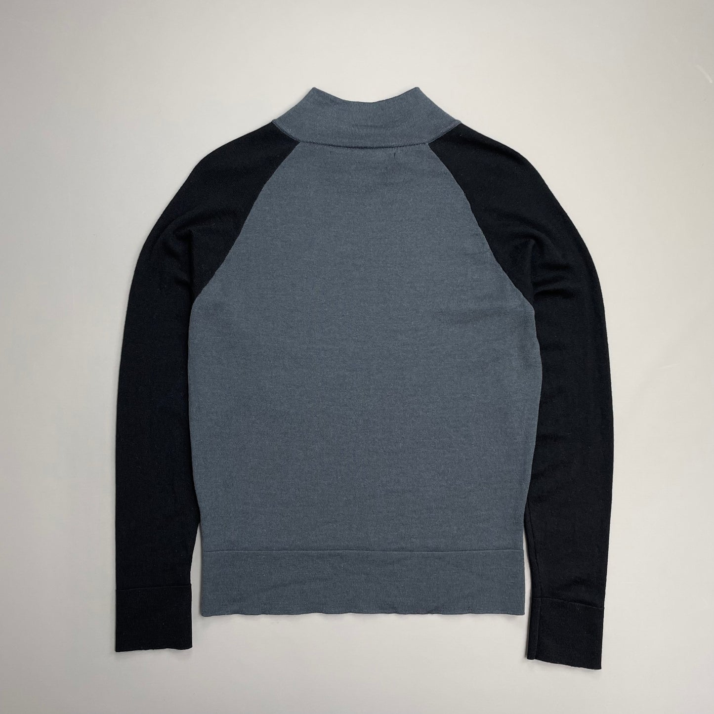 Stone Island Denims Blue & Navy AW03 Wool Zip Collar Knit Jumper