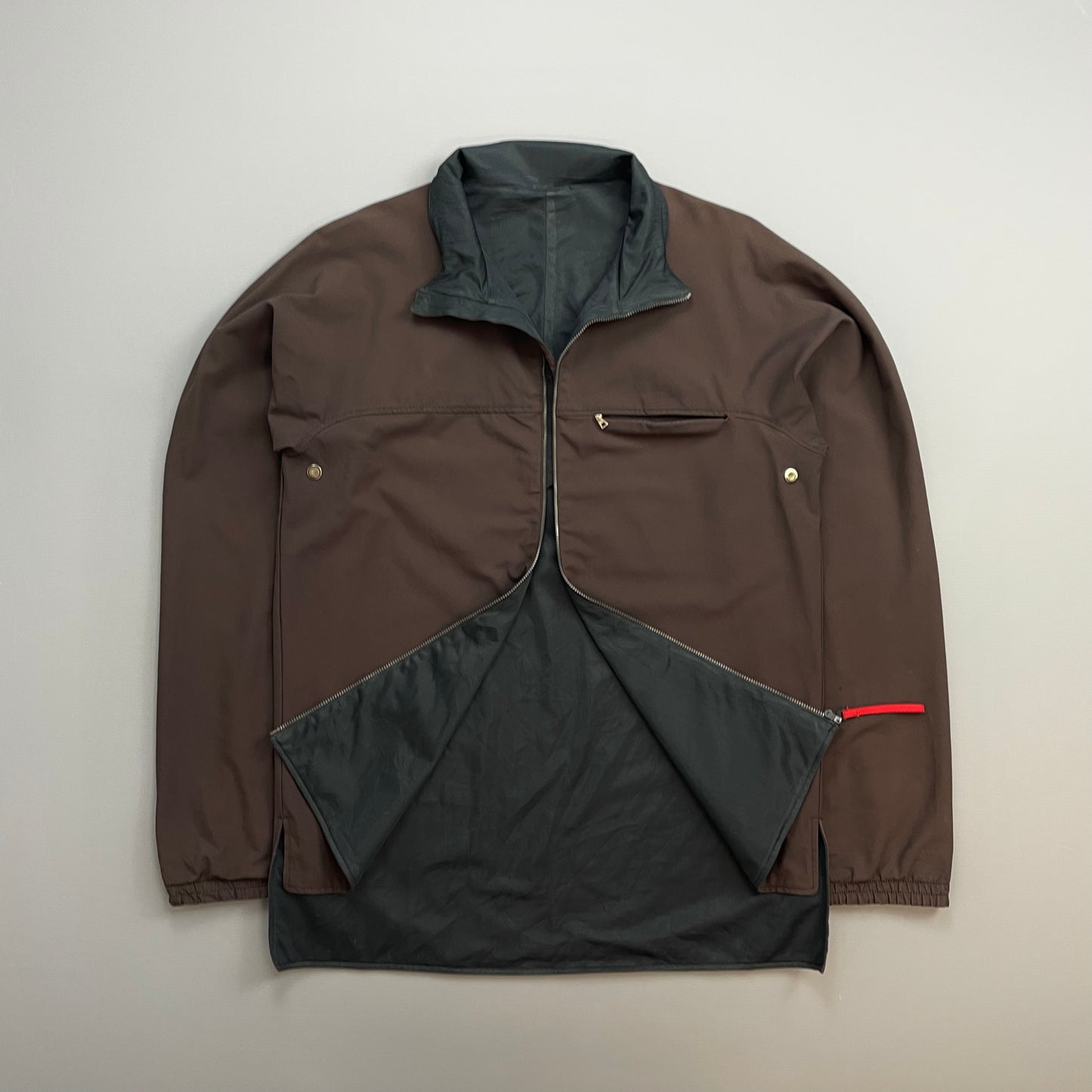 Prada Sport Burgundy 00s Nylon Lightweight Technical Zip-Through Jacket