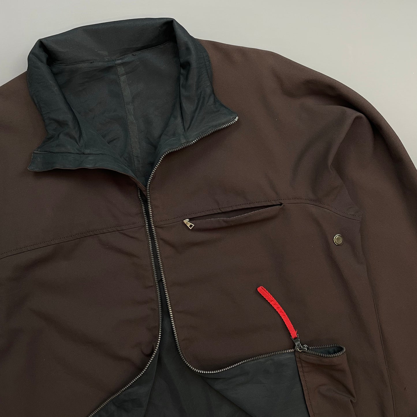 Prada Sport Burgundy 00s Nylon Lightweight Technical Zip-Through Jacket
