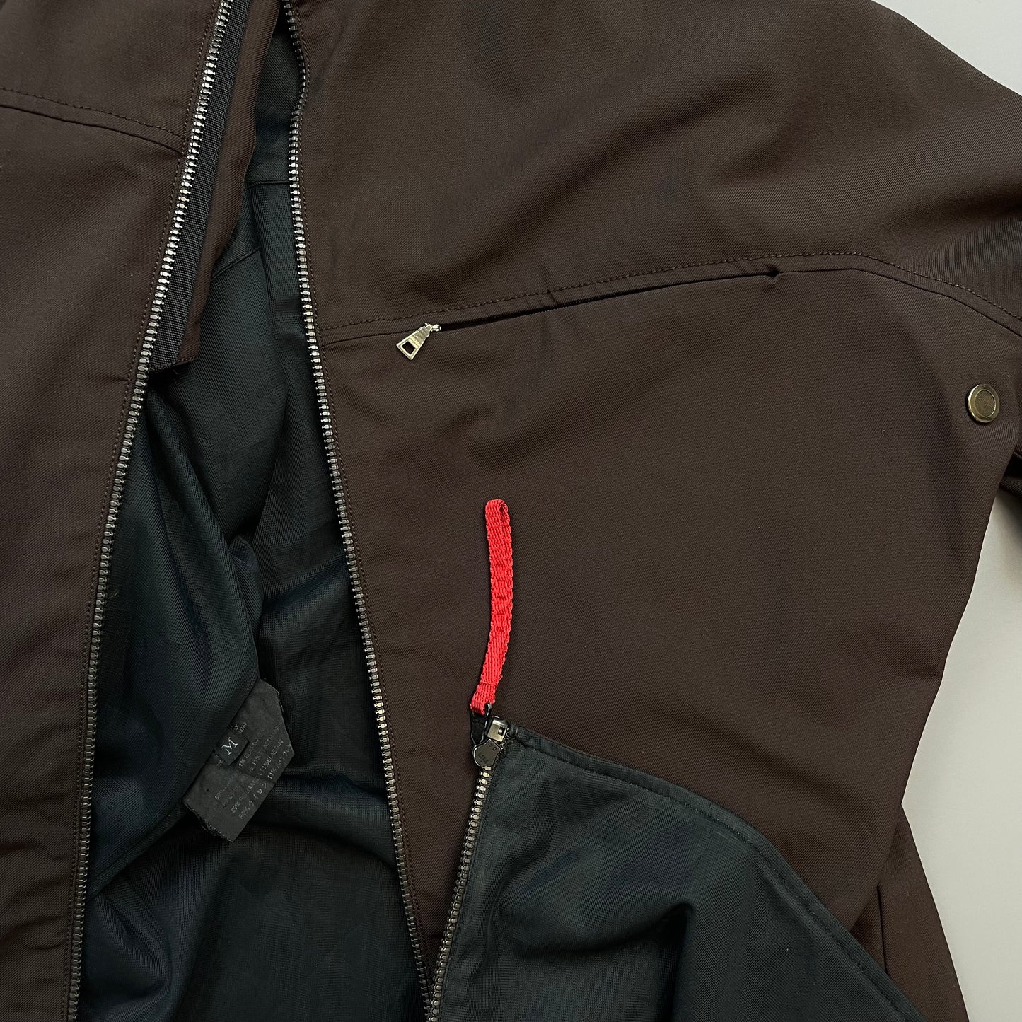 Prada Sport Burgundy 00s Nylon Lightweight Technical Zip-Through Jacket