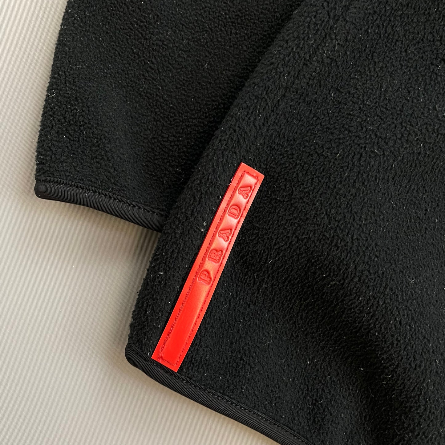 Prada Sport Black 00s Nylon Elbow Dual-Zip Lightweight Fleece Jumper