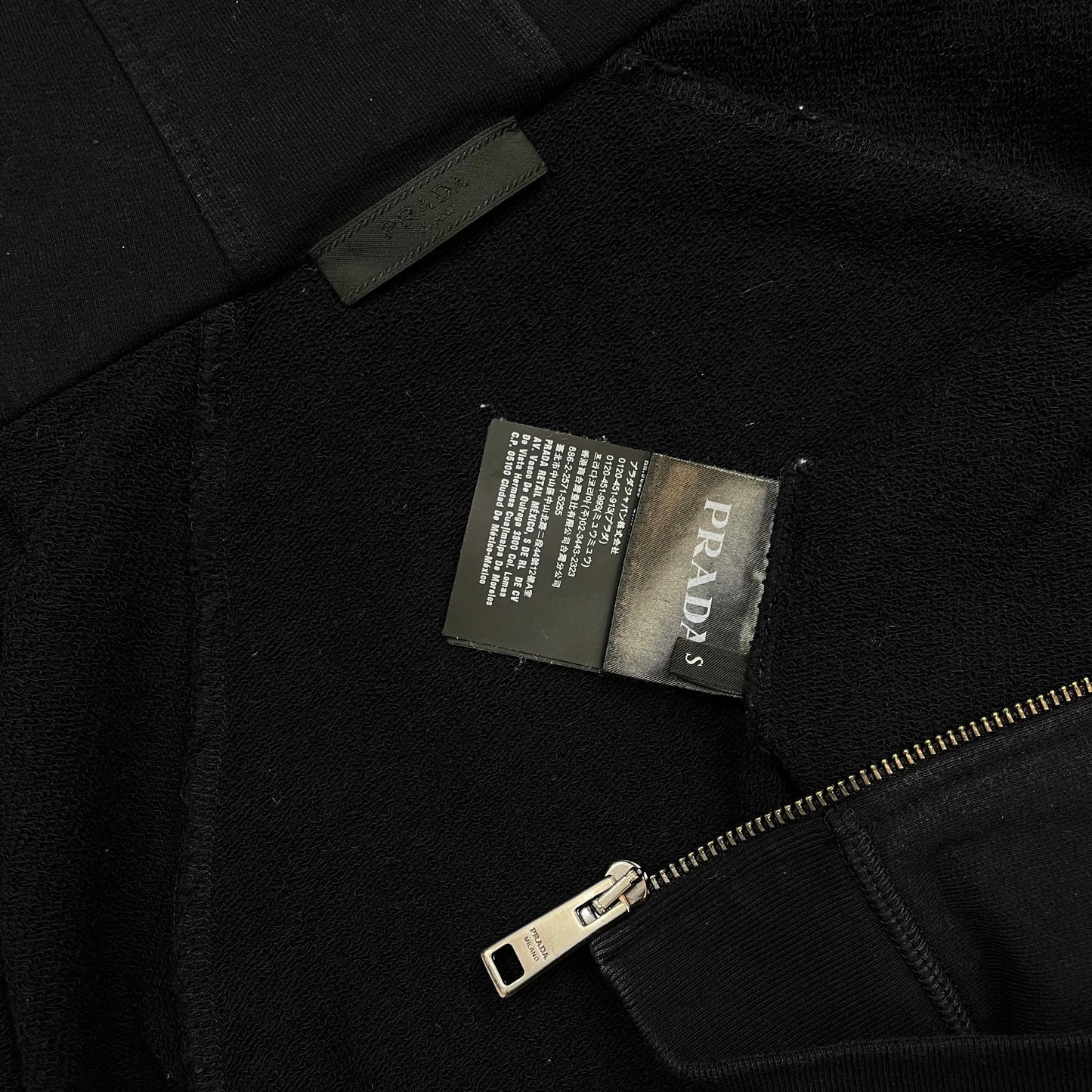 Prada Sport Black 2018 Nylon Hood Zip-Through Hoodie