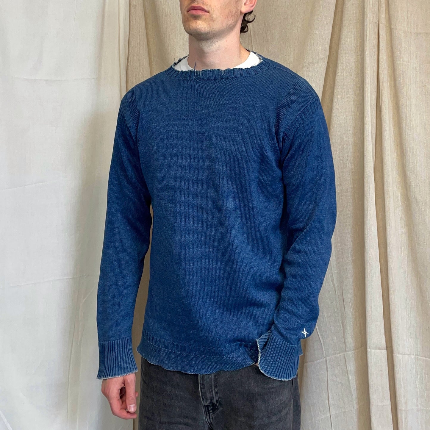 Stone Island Denims Blue SS03 Knit Relaxed Fit Jumper