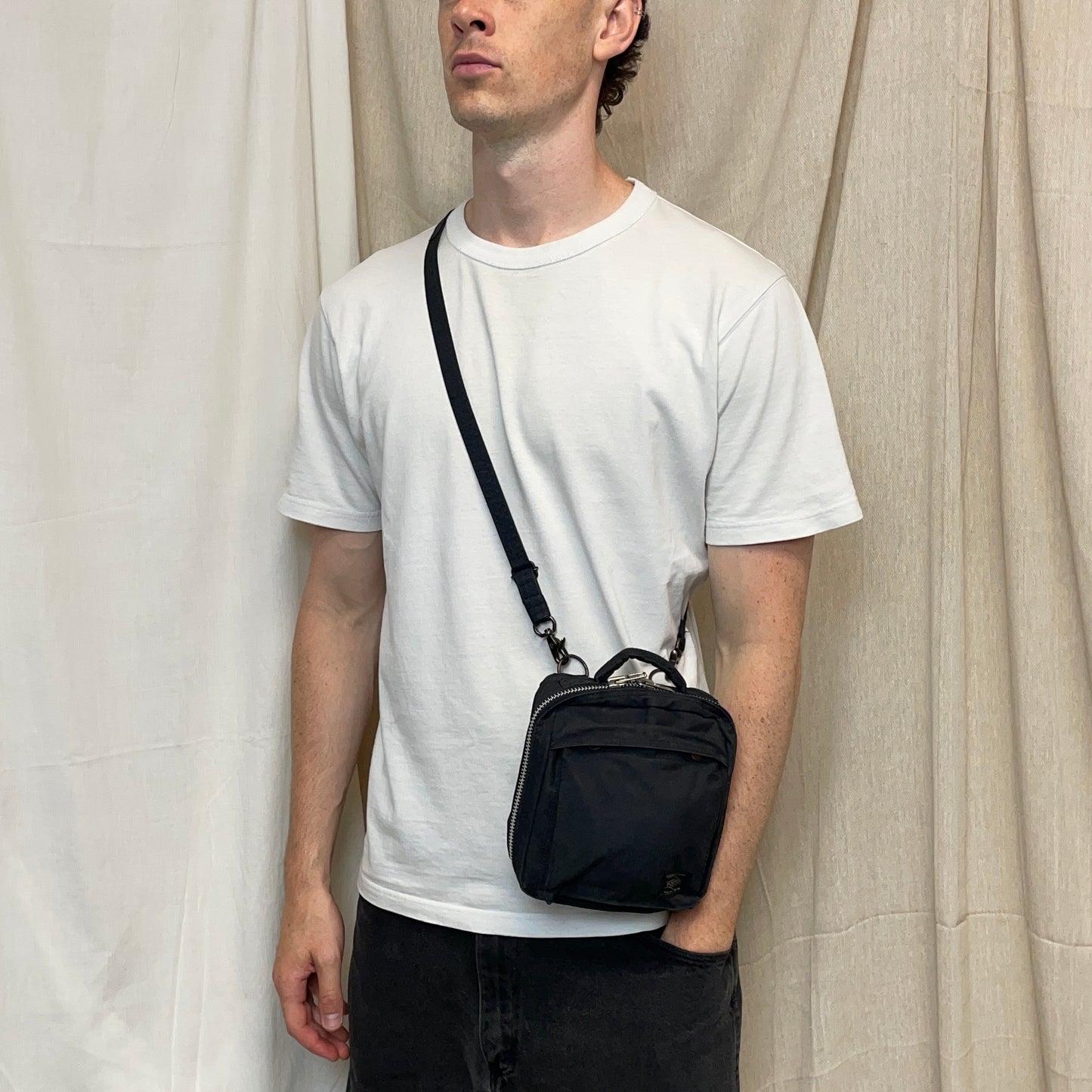 Porter Yoshida & Co. Black Canvas Crossbody Side Bag