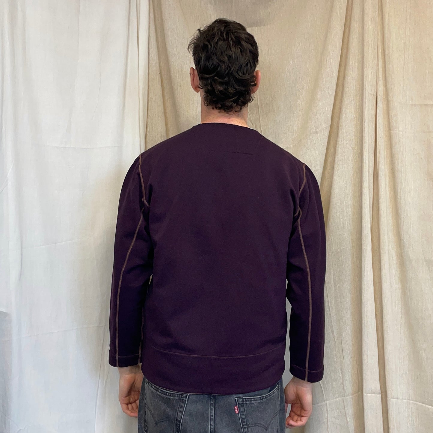 Stone Island Burgundy Purple 90s Contrast Stitch Technical Jumper