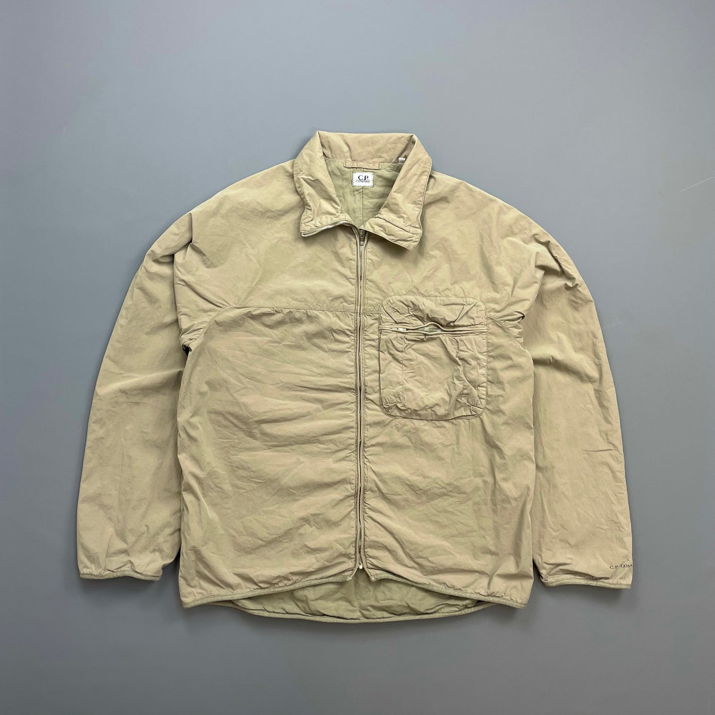 CP Company Beige AW04 Cotton & Nylon Lightweight Lined Harrington Jacket