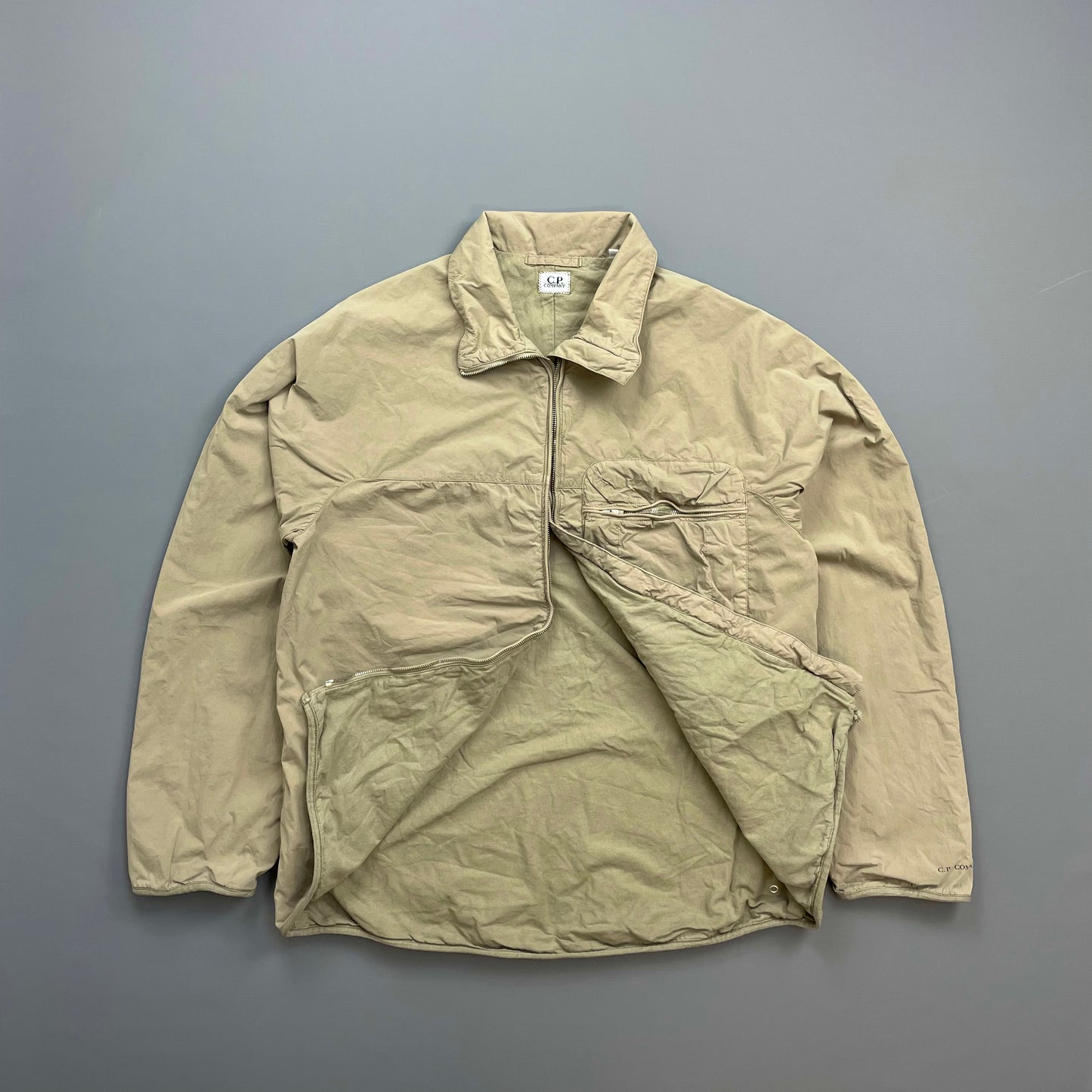CP Company Beige AW04 Cotton & Nylon Lightweight Lined Harrington Jacket
