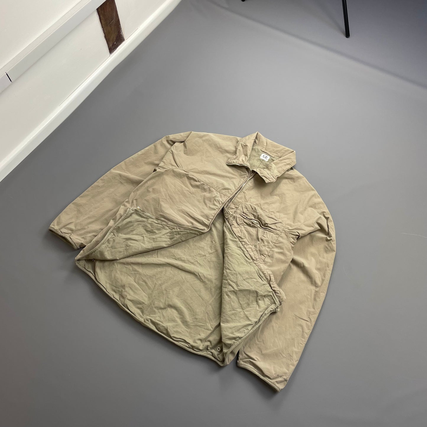 CP Company Beige AW04 Cotton & Nylon Lightweight Lined Harrington Jacket