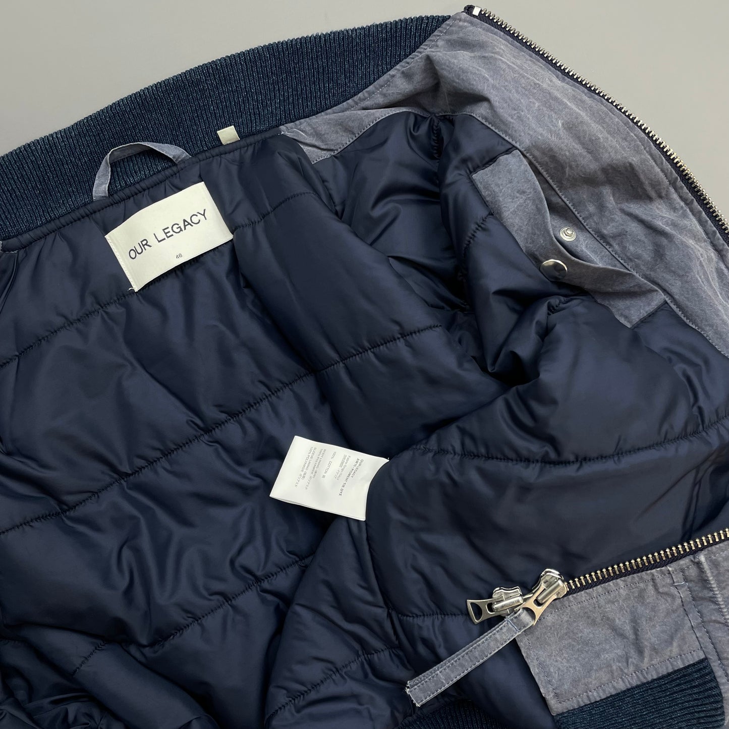Our Legacy Lavender Purple AW15 Pigment-Dye Nylon Padded Bomber Jacket