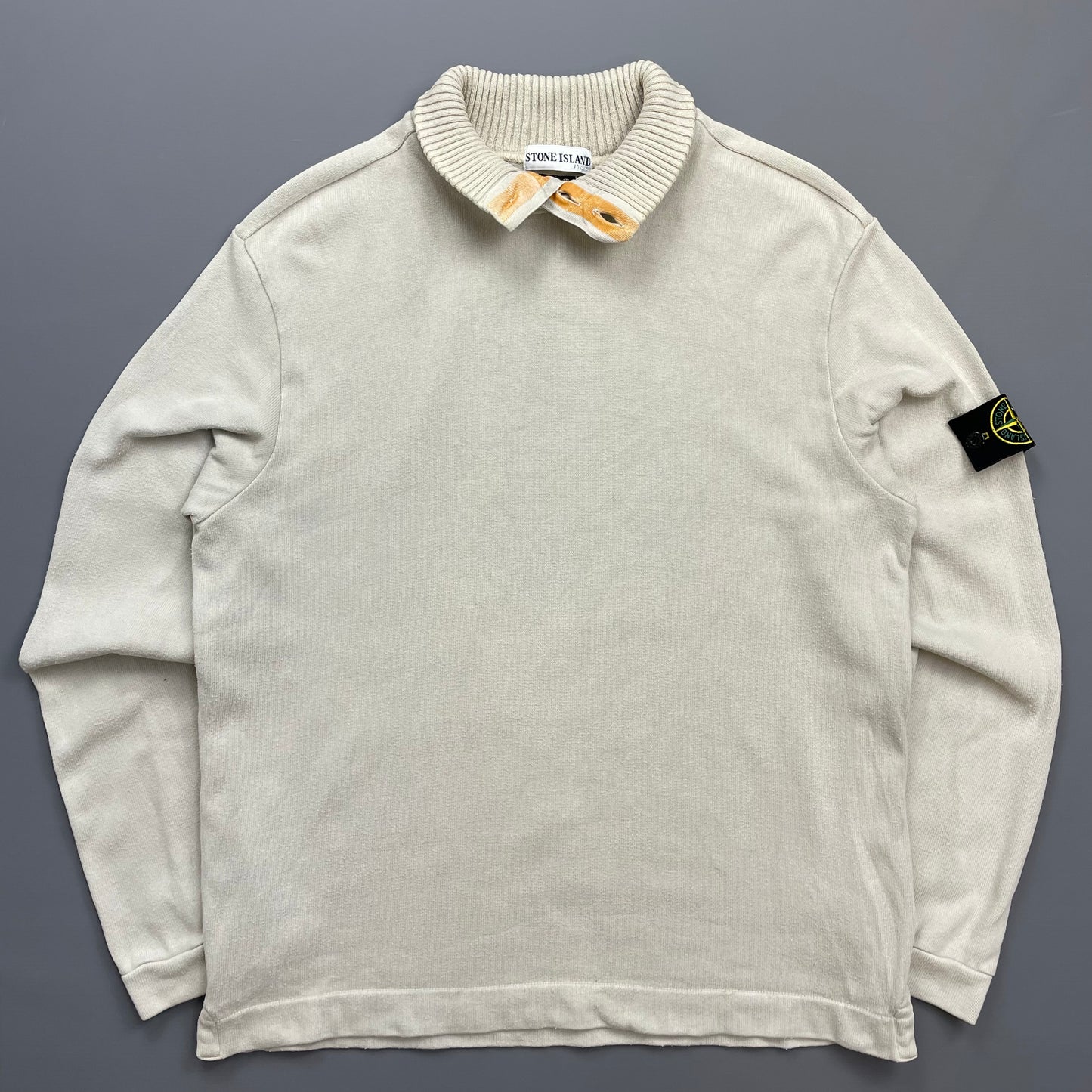 Stone Island Grey AW02 Button-Up Collared Jumper