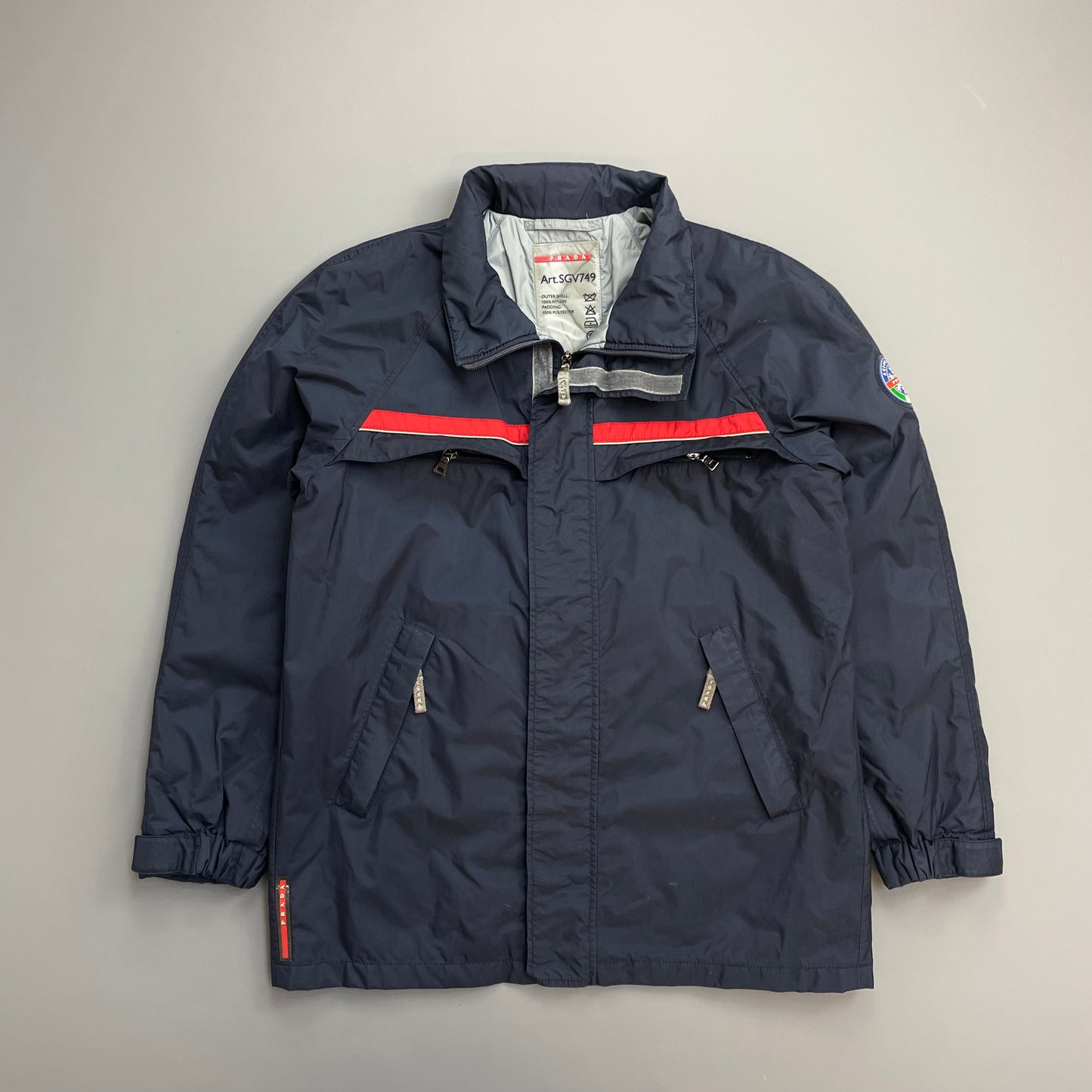 Prada Sport 2006 Navy Active Sport Nylon Padded Ski Jacket