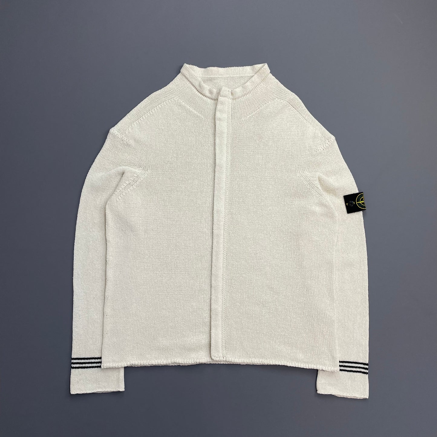 Stone Island Cream SS04 Knit Zip-Through Jumper