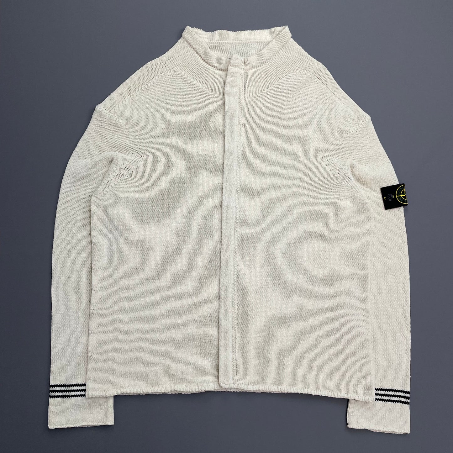 Stone Island Cream SS04 Knit Zip-Through Jumper