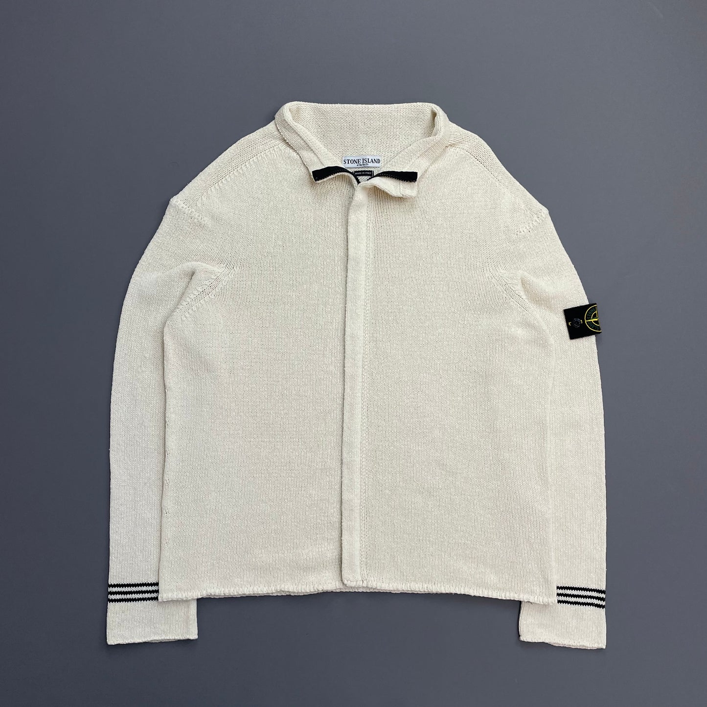 Stone Island Cream SS04 Knit Zip-Through Jumper