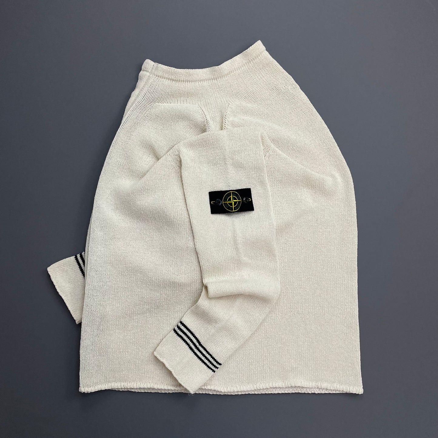 Stone Island Cream SS04 Knit Zip-Through Jumper