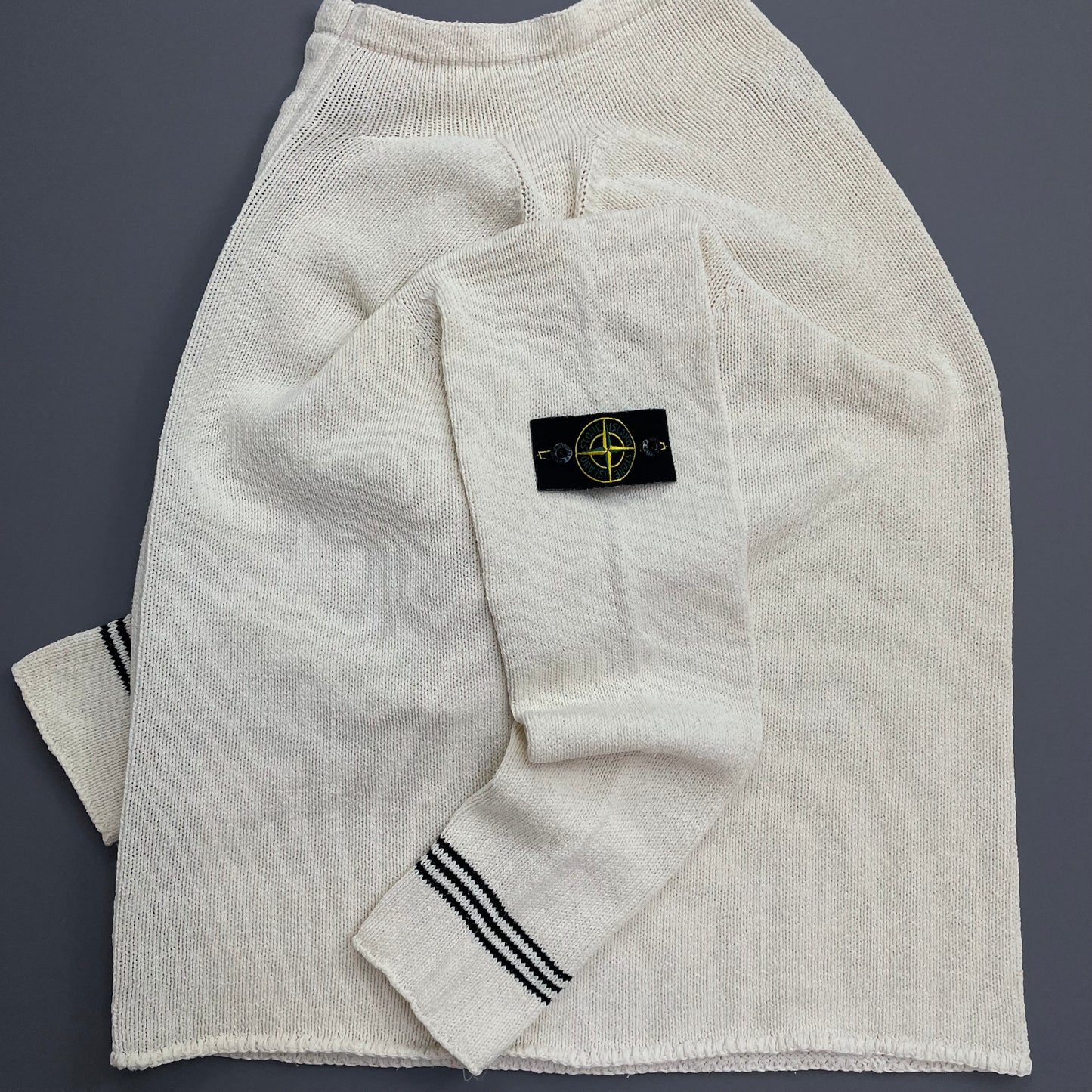 Stone Island Cream SS04 Knit Zip-Through Jumper