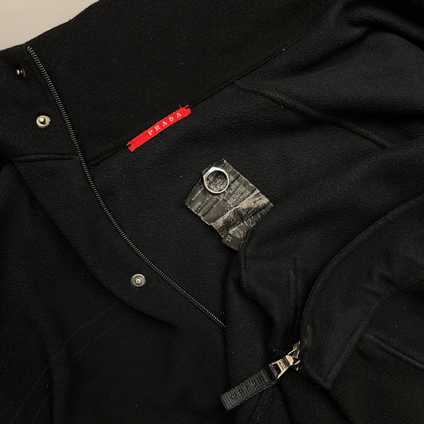 Prada Sport Black 2007 Technical Wool Fleece Jacket