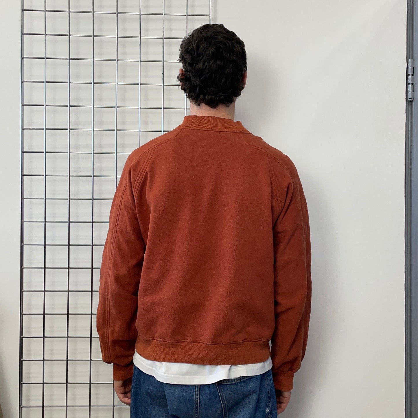 Stone Island Burnt Orange 80s Spellout Raglan Jumper