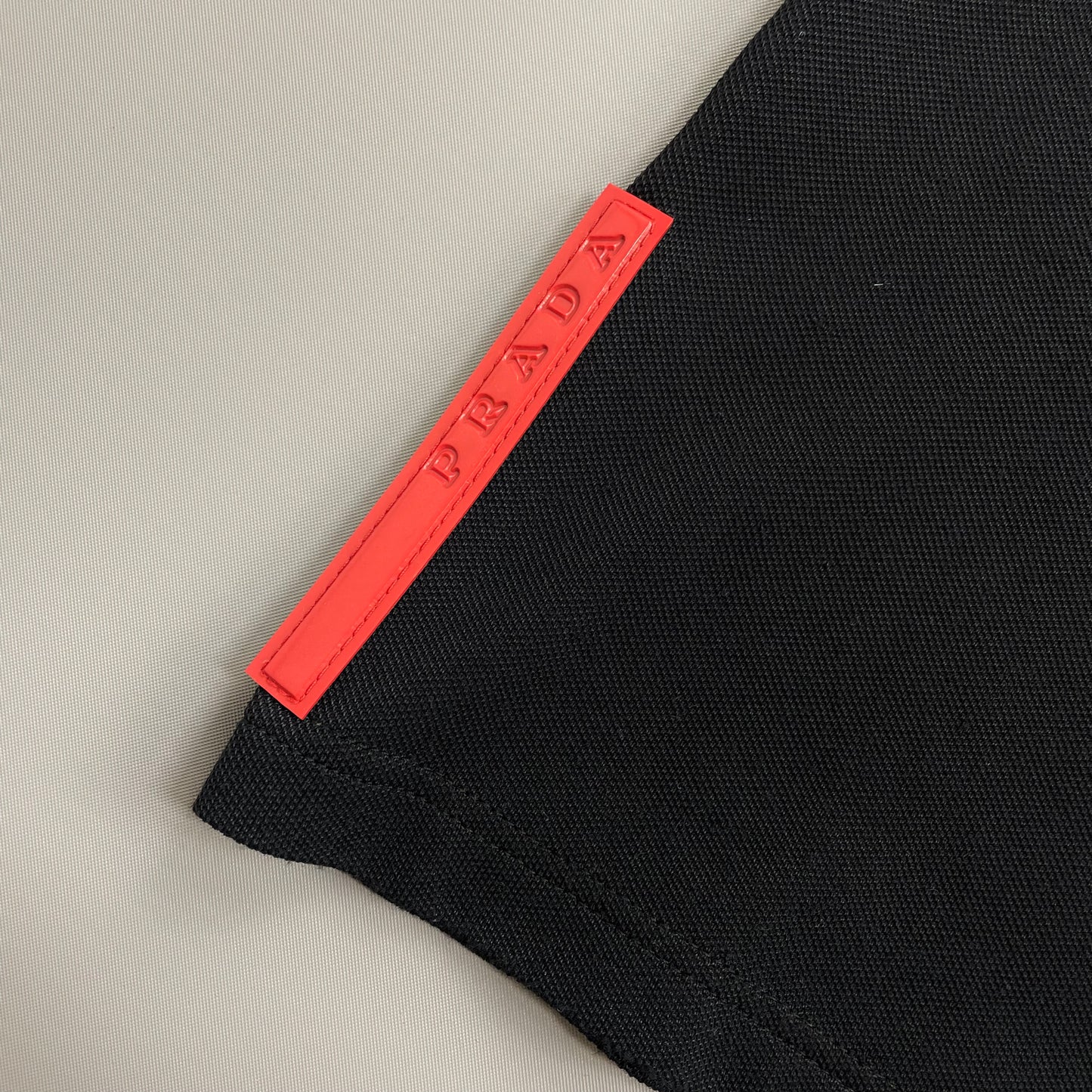 Prada Sport Navy 00s Canvas Textured Zip-Shoulder T-Shirt