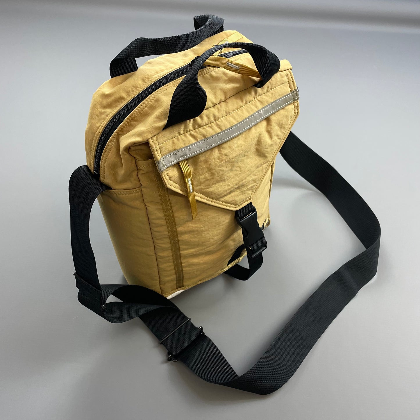Porter Yoshida & Co. Yellow Nylon Canvas 3M Reflective Crossbody Satchel Day Bag