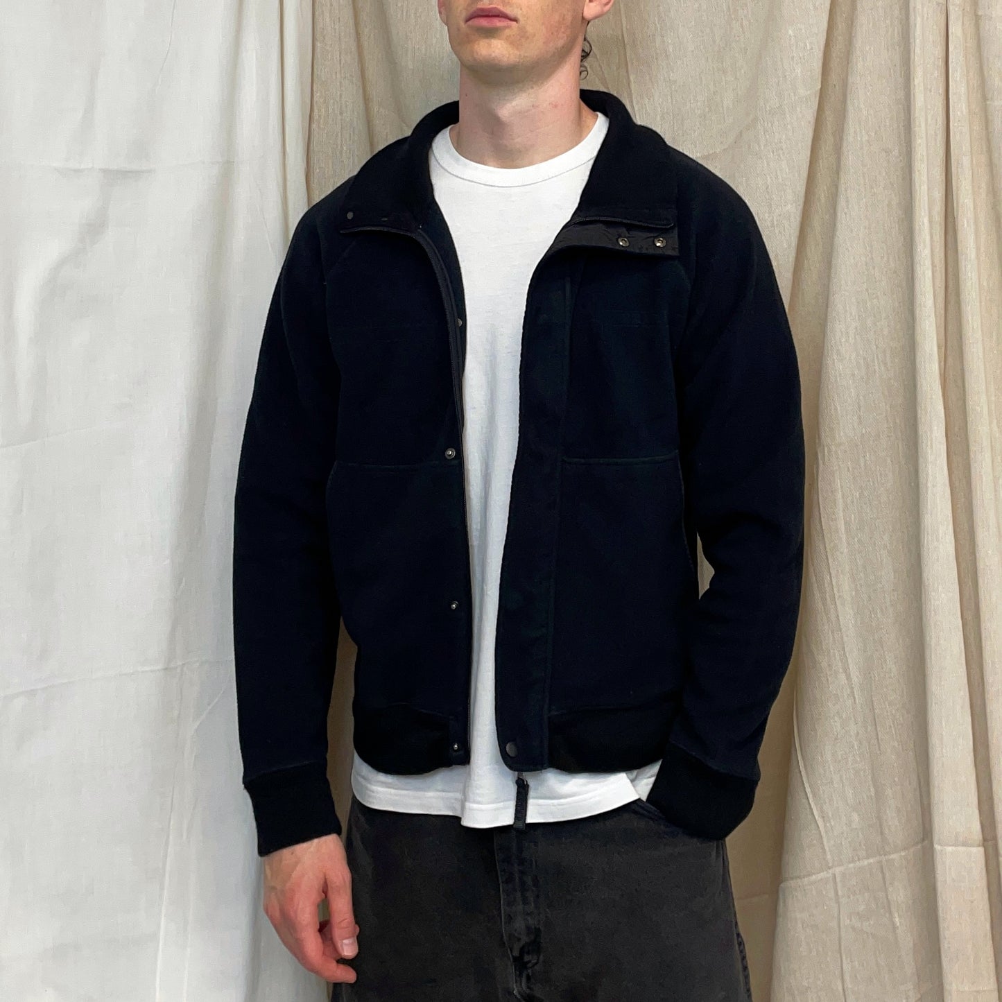 Prada Sport Black 2007 Technical Wool Fleece Jacket