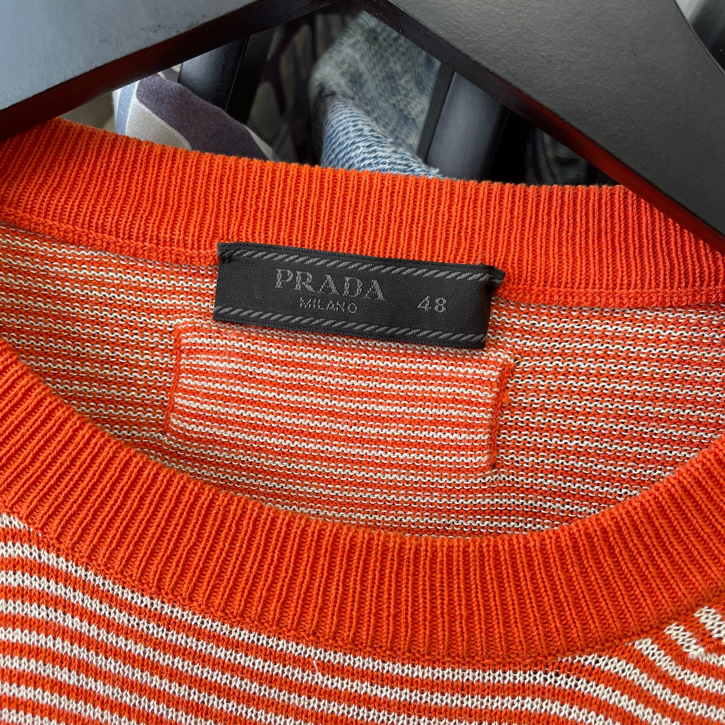 Prada Orange & White Striped Knit Jumper