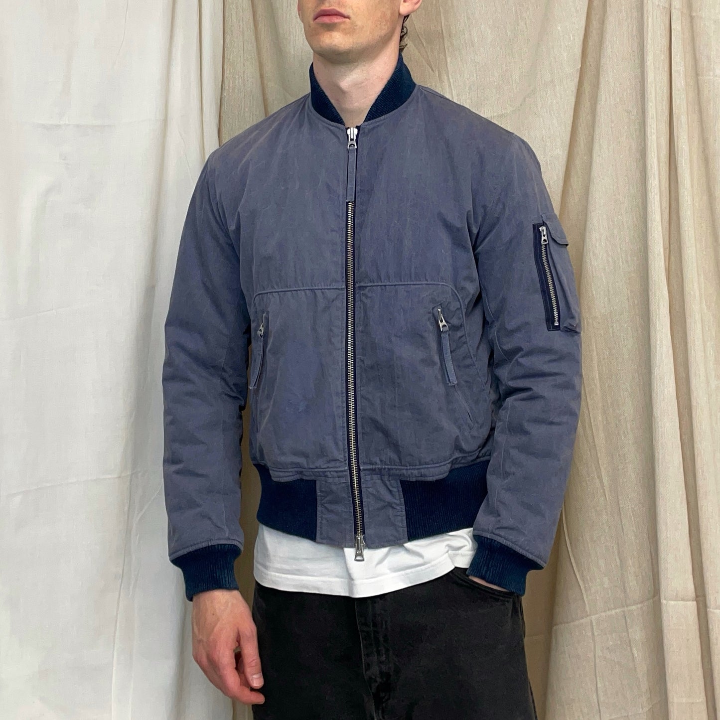 Our Legacy Lavender Purple AW15 Pigment-Dye Nylon Padded Bomber Jacket