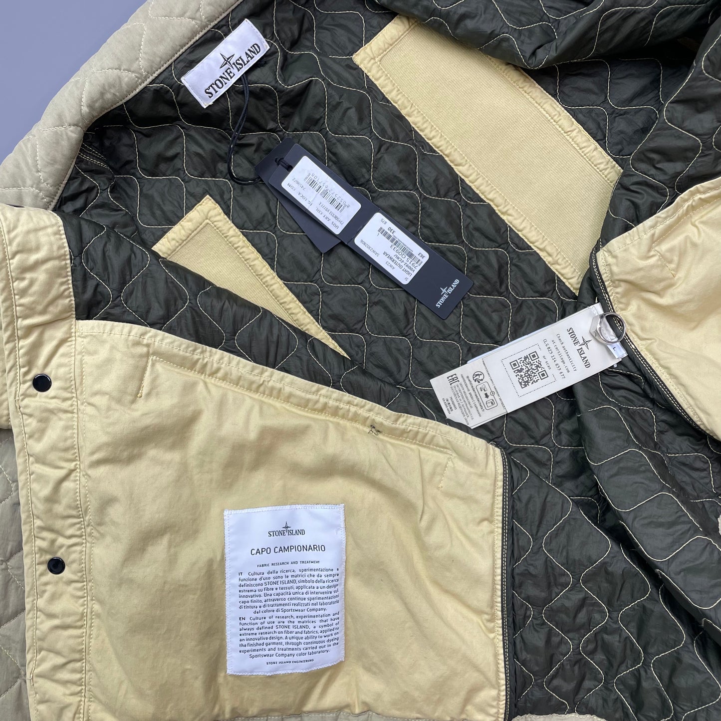 Stone Island Beige 50 Fili Quilted-TC Capo Campionario Jacket AW23